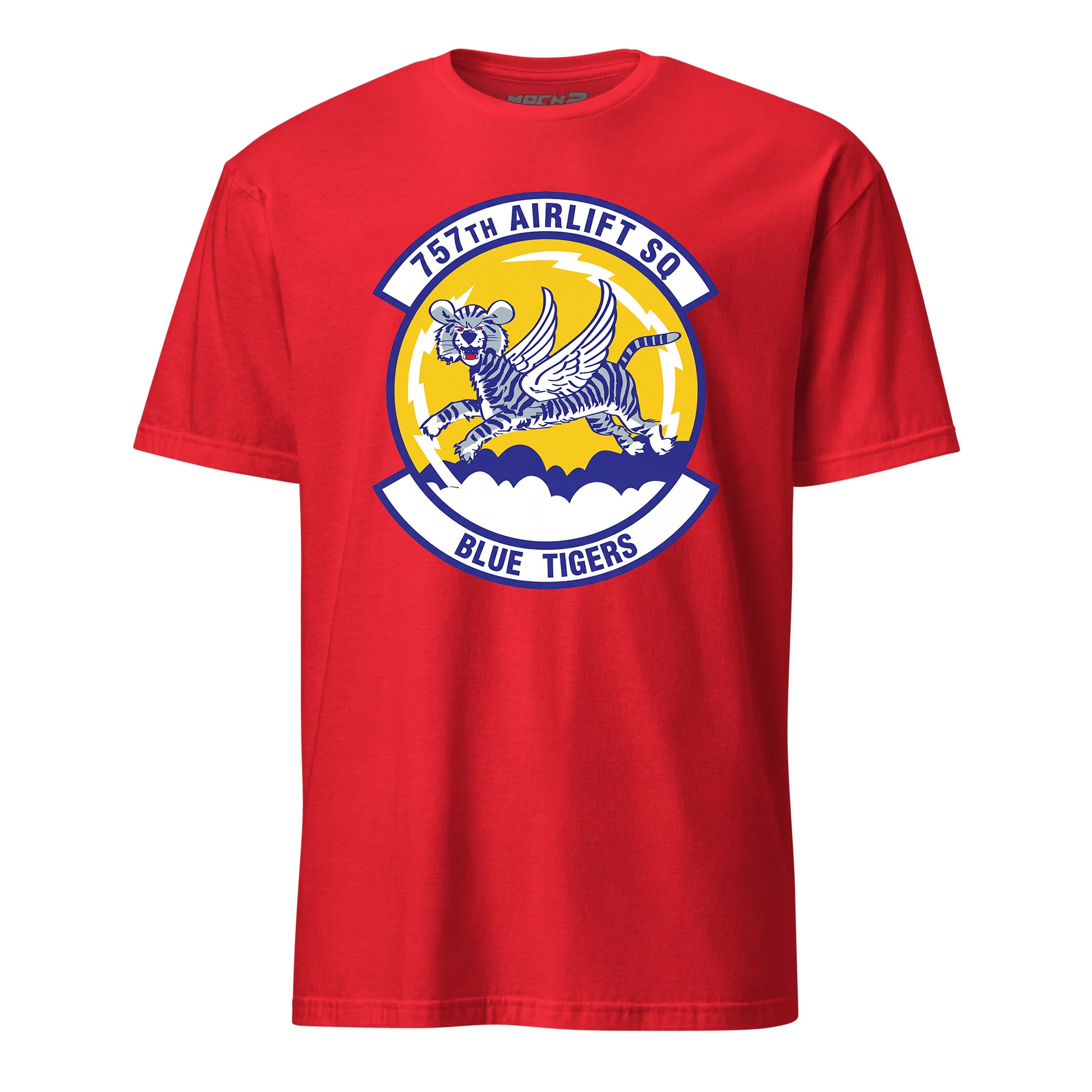 Mach2 Squadron Upload | 757TH AIRLIFT SQUADRON | T-Shirt | Red | MACH-SHORT-SLEEVE-FRONT-RED.jpg
