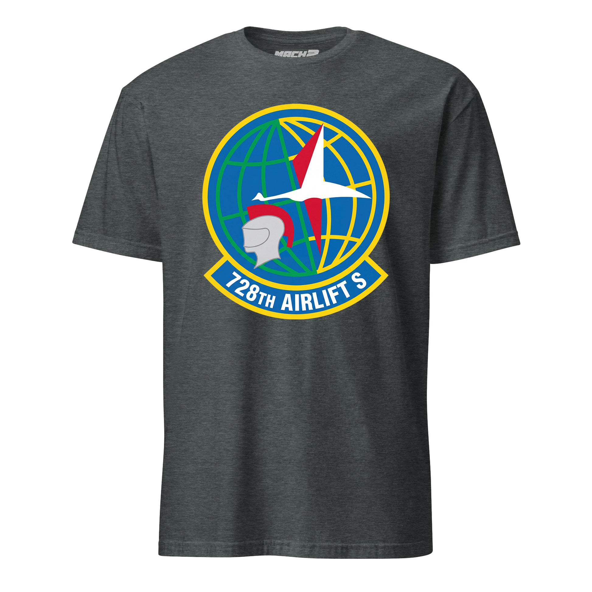 Mach2 Squadron Upload | 728TH AIRLIFT SQUADRON | T-Shirt | Charcoal Heather | MACH-SHORT-SLEEVE-FRONT-CHARCOAL.jpg