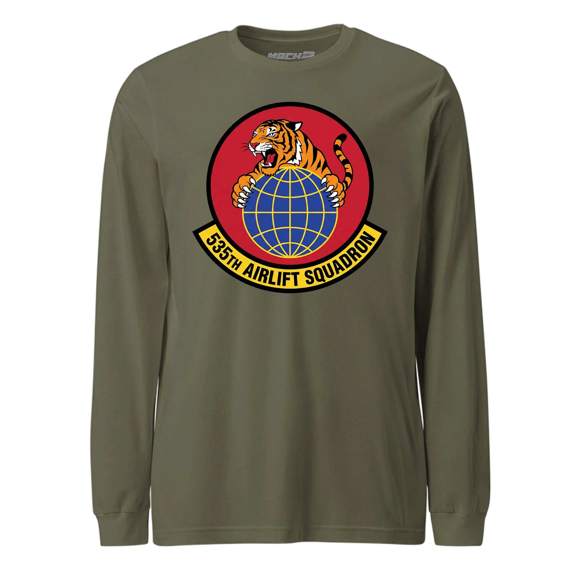 Mach2 Squadron Upload | 535TH AIRLIFT SQUADRON | Long Sleeve | OD Green | MACH-LONG-SLEEVE-FRONT-OD.jpg