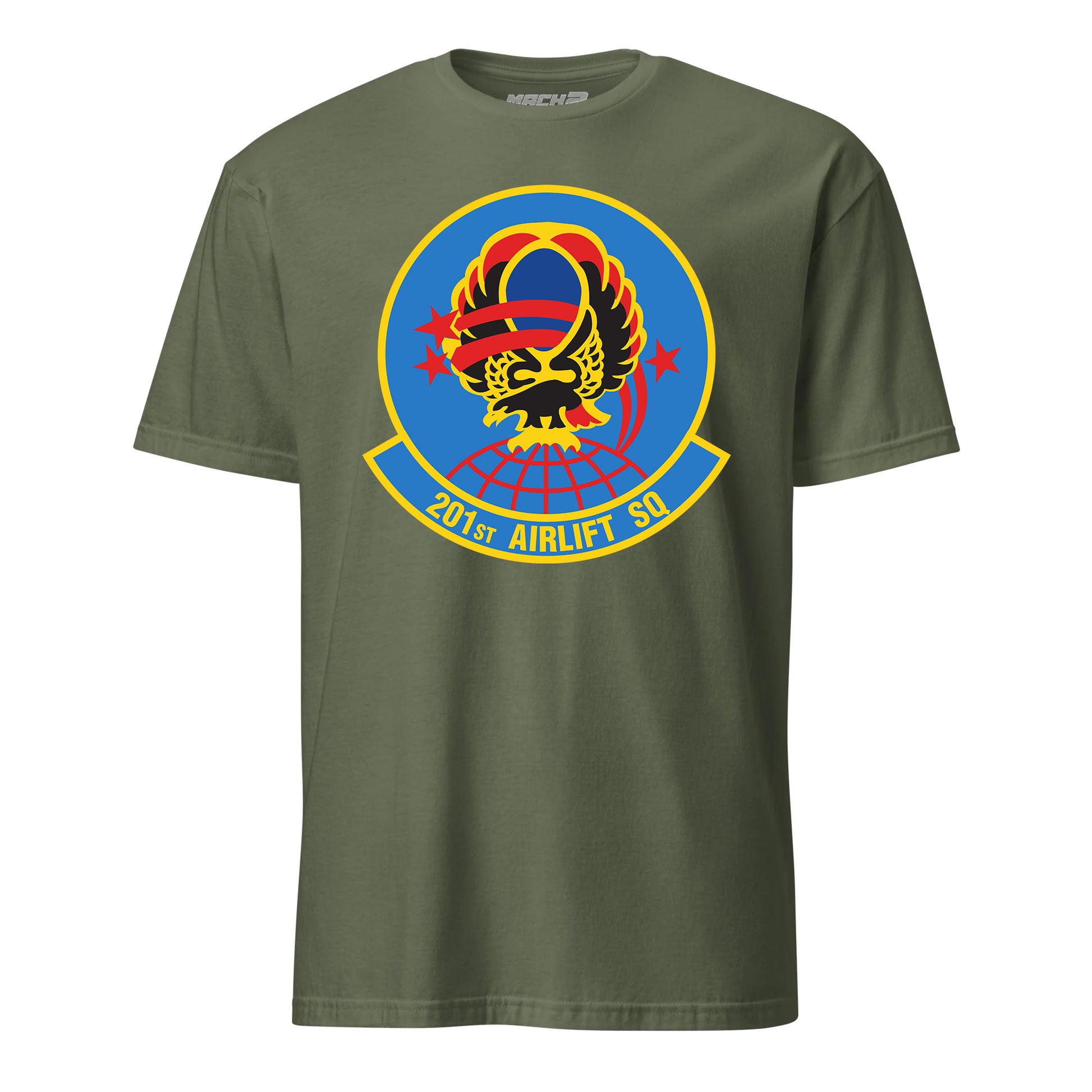 Mach2 Squadron Upload | 201ST AIRLIFT SQUADRON | T-Shirt | OD Green | MACH-SHORT-SLEEVE-FRONT-OD.jpg