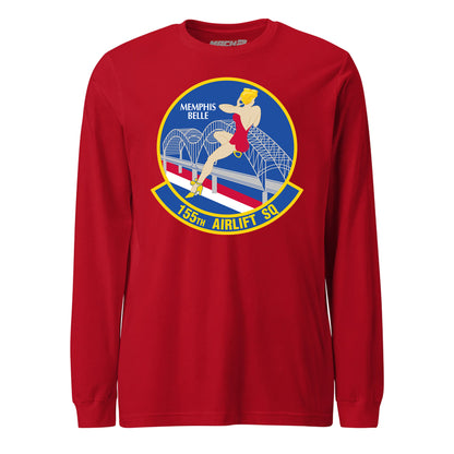 Mach2 Squadron Upload | 155TH AIRLIFT SQUADRON | Long Sleeve | Red | MACH-LONG-SLEEVE-FRONT-RED.jpg