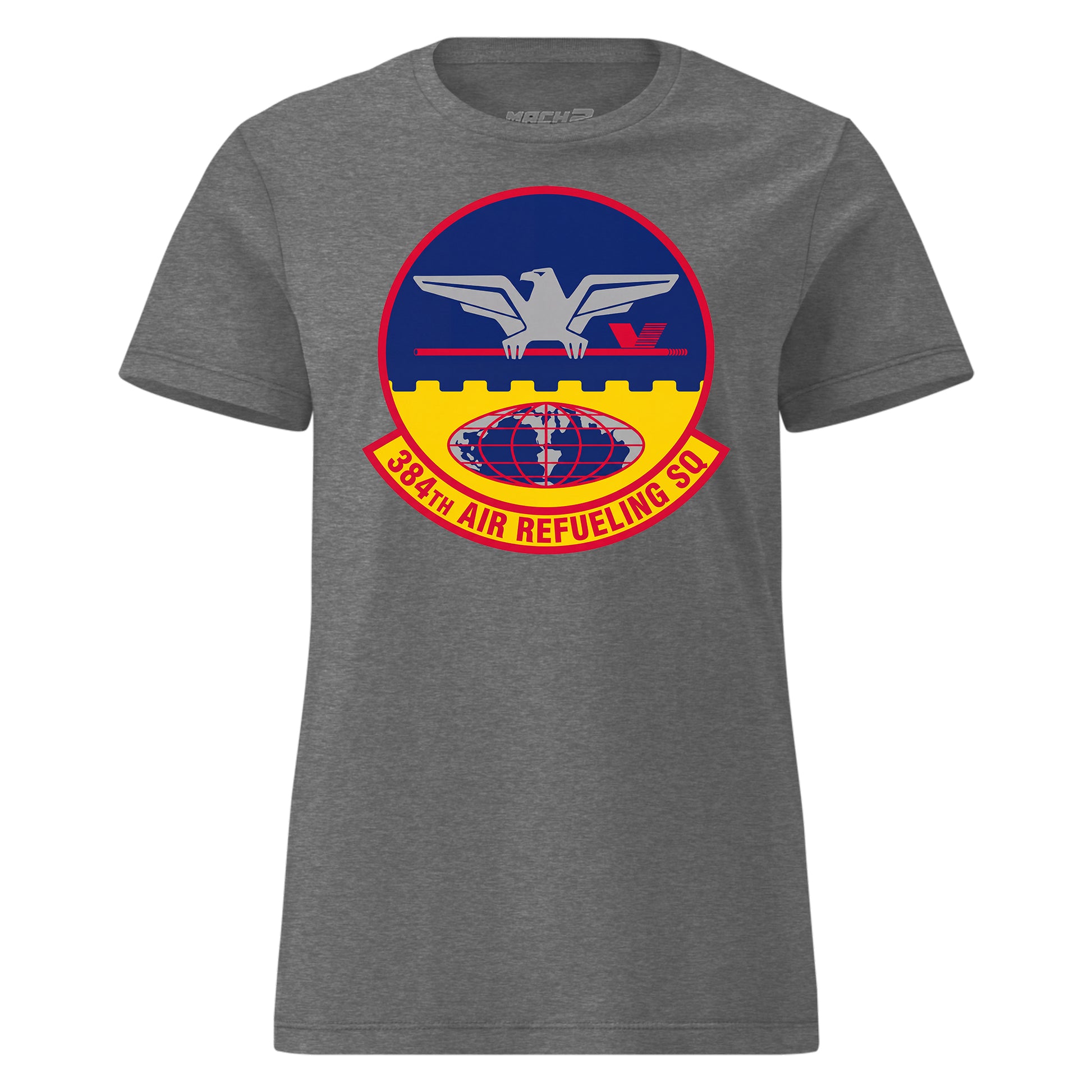 Mach2 Squadron Upload | 384TH AIR REFUELING SQUADRON | Womens | Charcoal Heather | MACH-WOMENS-FRONT-CHARCOAL.jpg