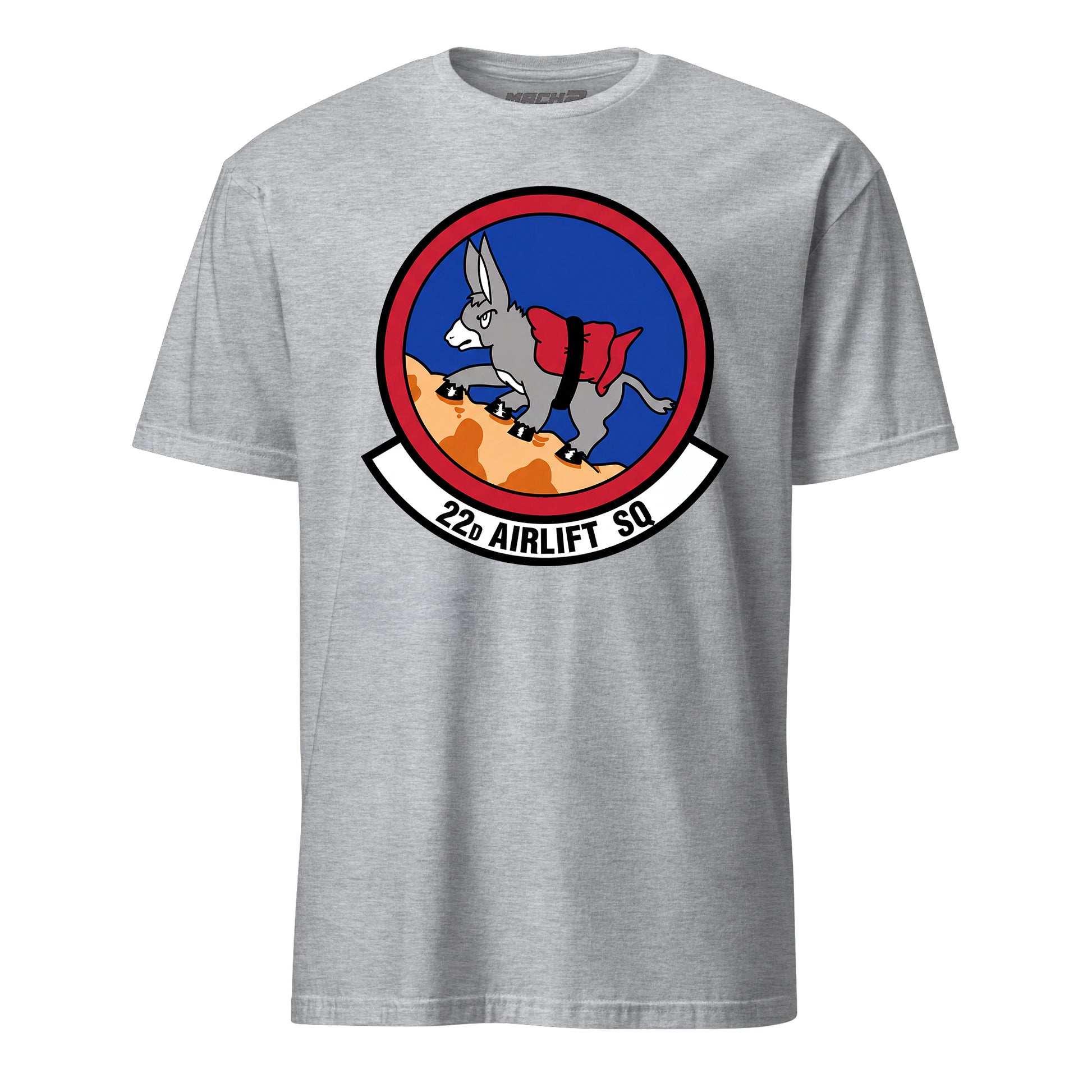 Mach2 Squadron Upload | 22ND AIRLIFT SQUADRON | T-Shirt | Heather Grey | MACH-SHORT-SLEEVE-FRONT-GREY.jpg
