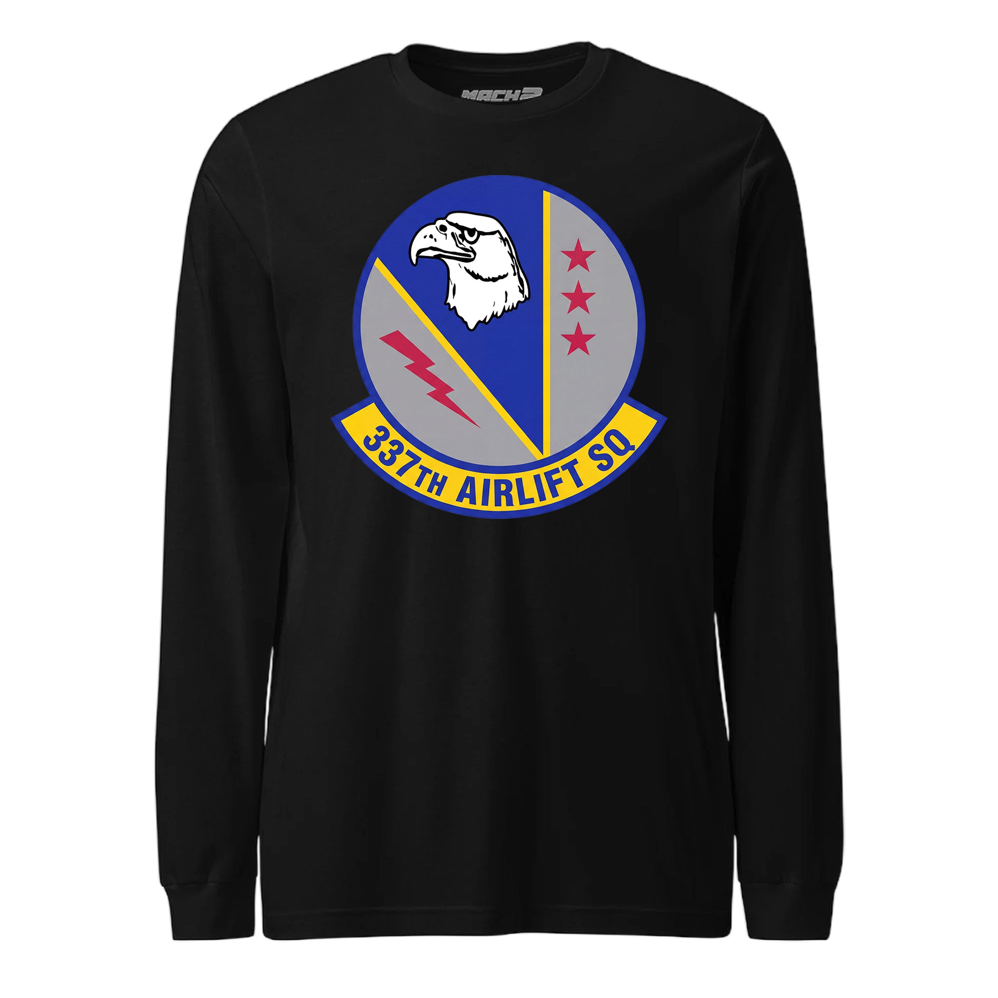 Mach2 Squadron Upload | 337TH AIRLIFT SQUADRON | Long Sleeve | Black | MACH-LONG-SLEEVE-FRONT-BLACK.jpg