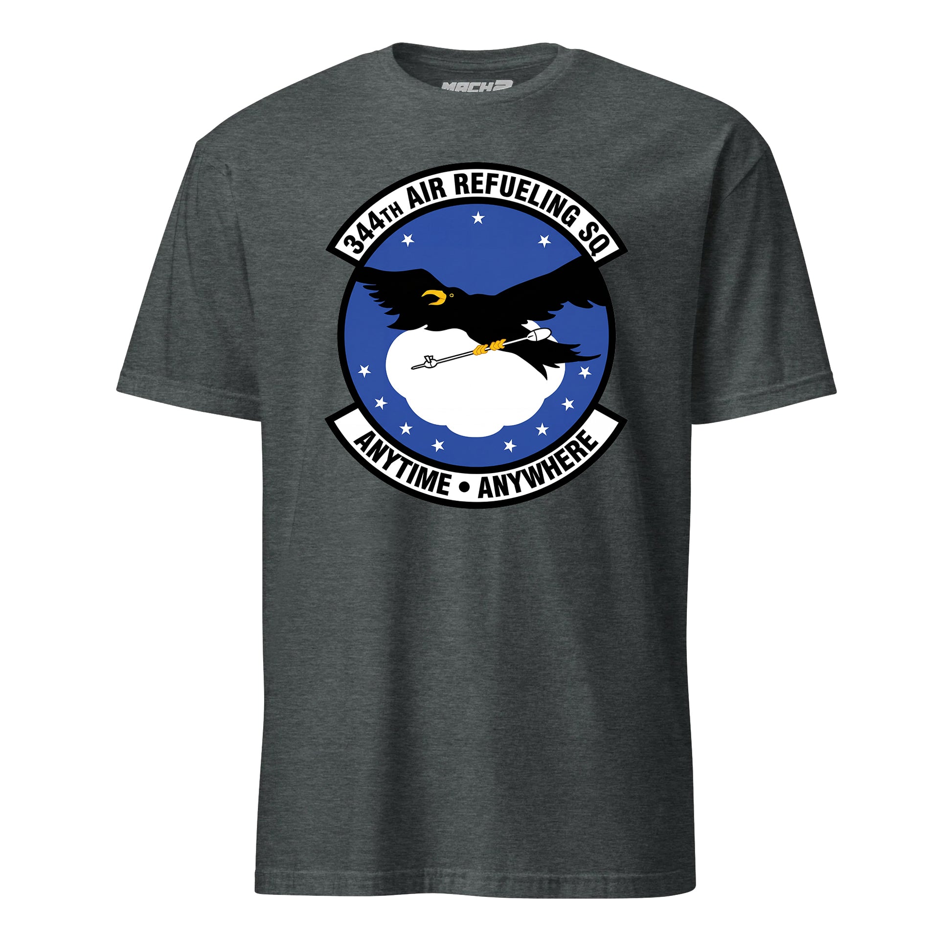 Mach2 Squadron Upload | 344TH AIR REFUELING SQUADRON | T-Shirt | Charcoal Heather | MACH-SHORT-SLEEVE-FRONT-CHARCOAL.jpg