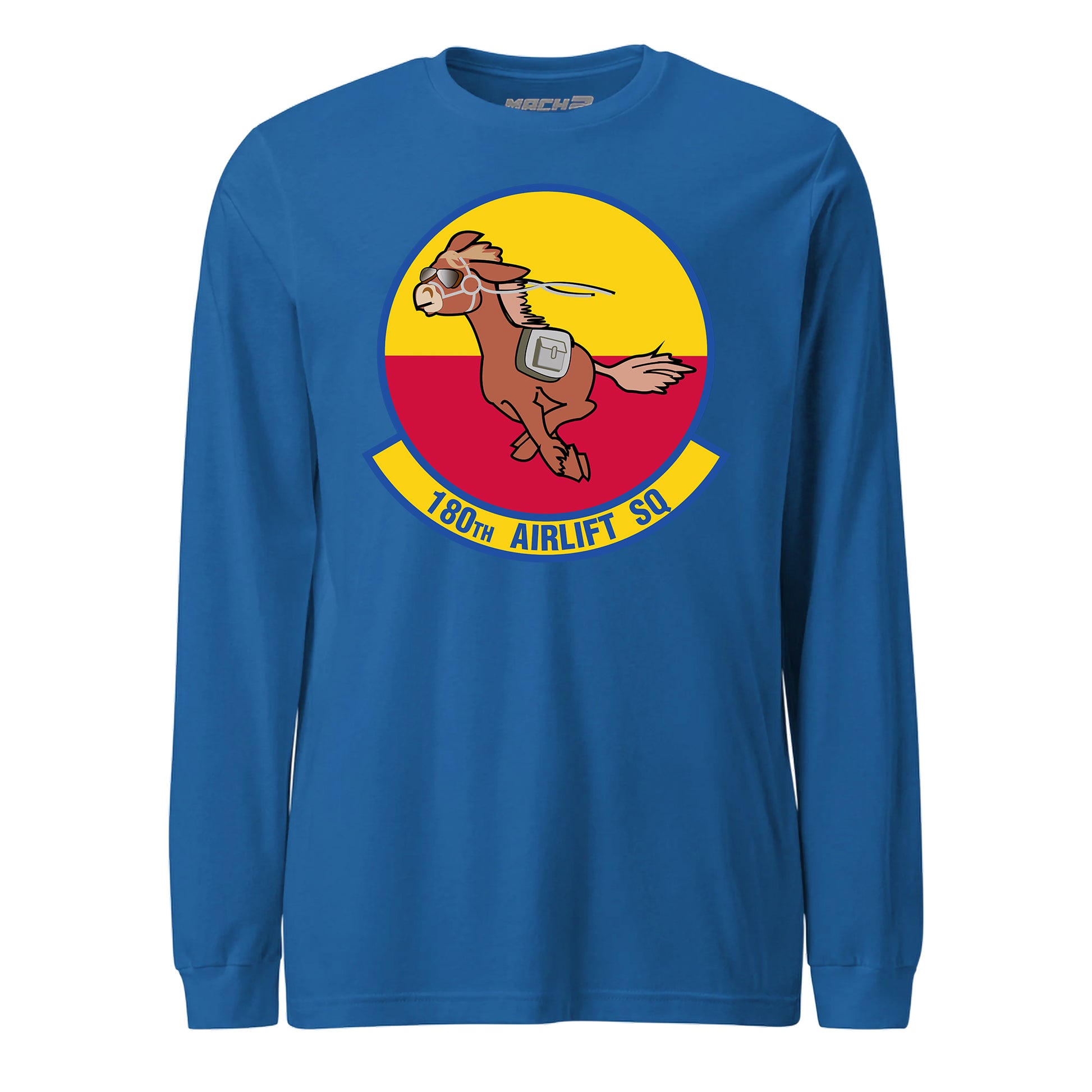 Mach2 Squadron Upload | 180TH AIRLIFT SQUADRON | Long Sleeve | Royal | MACH-LONG-SLEEVE-FRONT-ROYAL.jpg