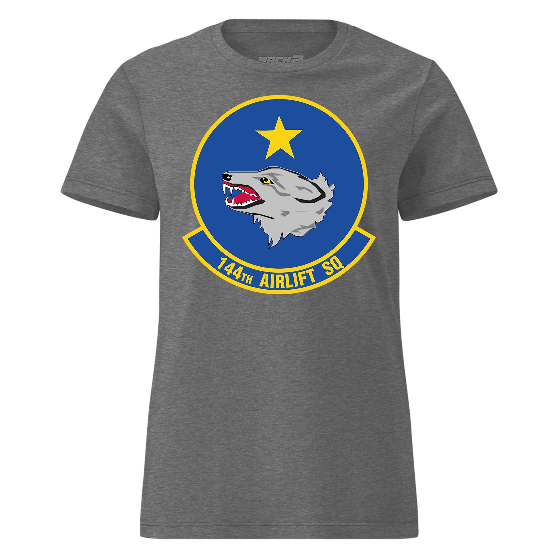 Mach2 Squadron Upload | 144TH AIRLIFT SQUADRON | Womens | Charcoal Heather | MACH-WOMENS-FRONT-CHARCOAL.jpg