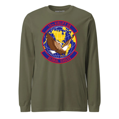 Mach2 Squadron Upload | 15TH AIRLIFT SQUADRON | Long Sleeve | OD Green | MACH-LONG-SLEEVE-FRONT-OD.jpg