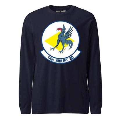 Mach2 Squadron Upload | 142ND AIRLIFT SQUADRON | Long Sleeve | Navy | MACH-LONG-SLEEVE-FRONT-NAVY.jpg