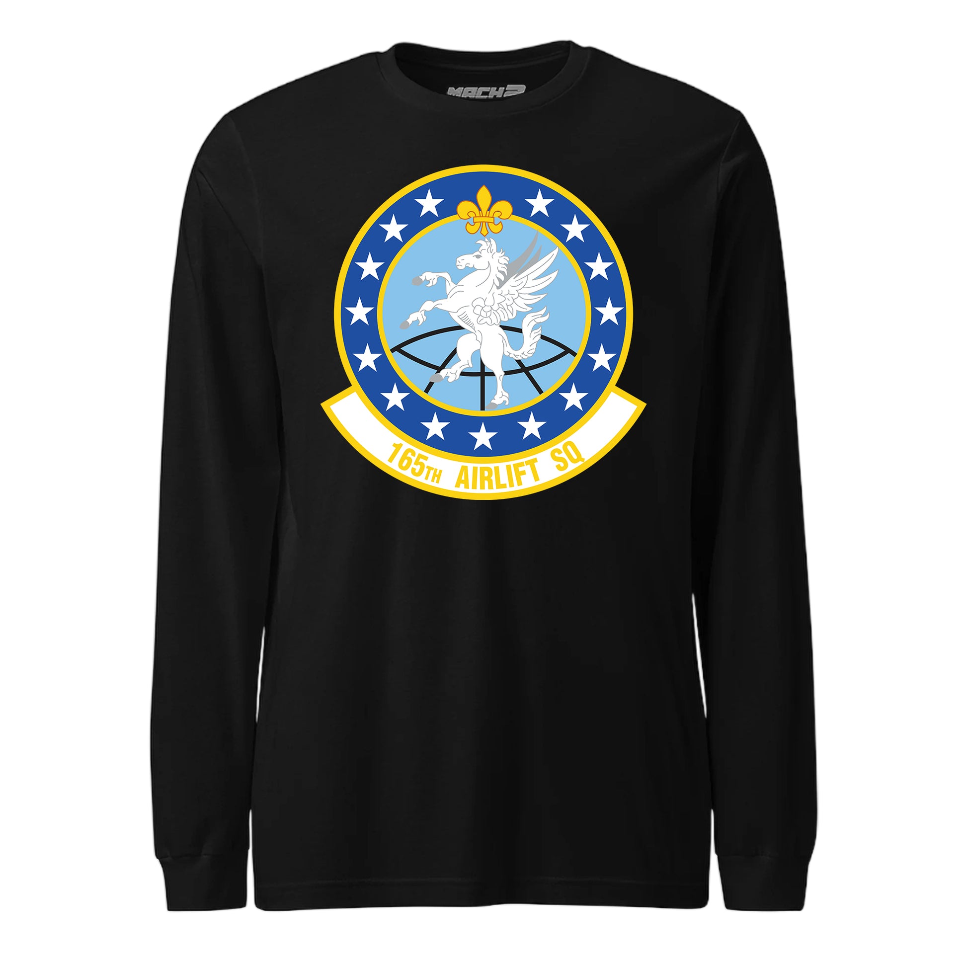 Mach2 Squadron Upload | 165TH AIRLIFT SQUADRON | Long Sleeve | Black | MACH-LONG-SLEEVE-FRONT-BLACK.jpg