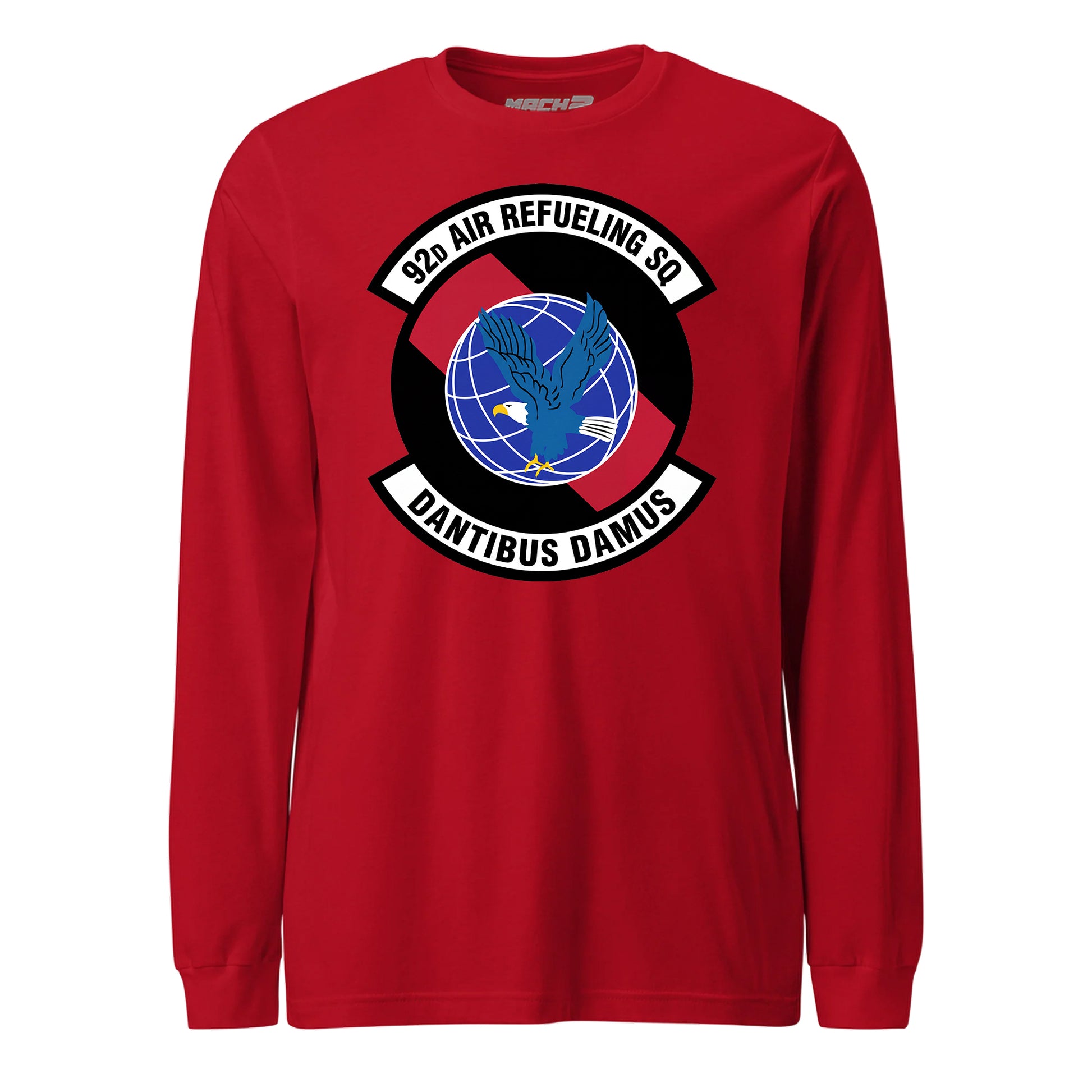 Mach2 Squadron Upload | 92ND AIR REFUELING SQUADRON | Long Sleeve | Red | MACH-LONG-SLEEVE-FRONT-RED.jpg