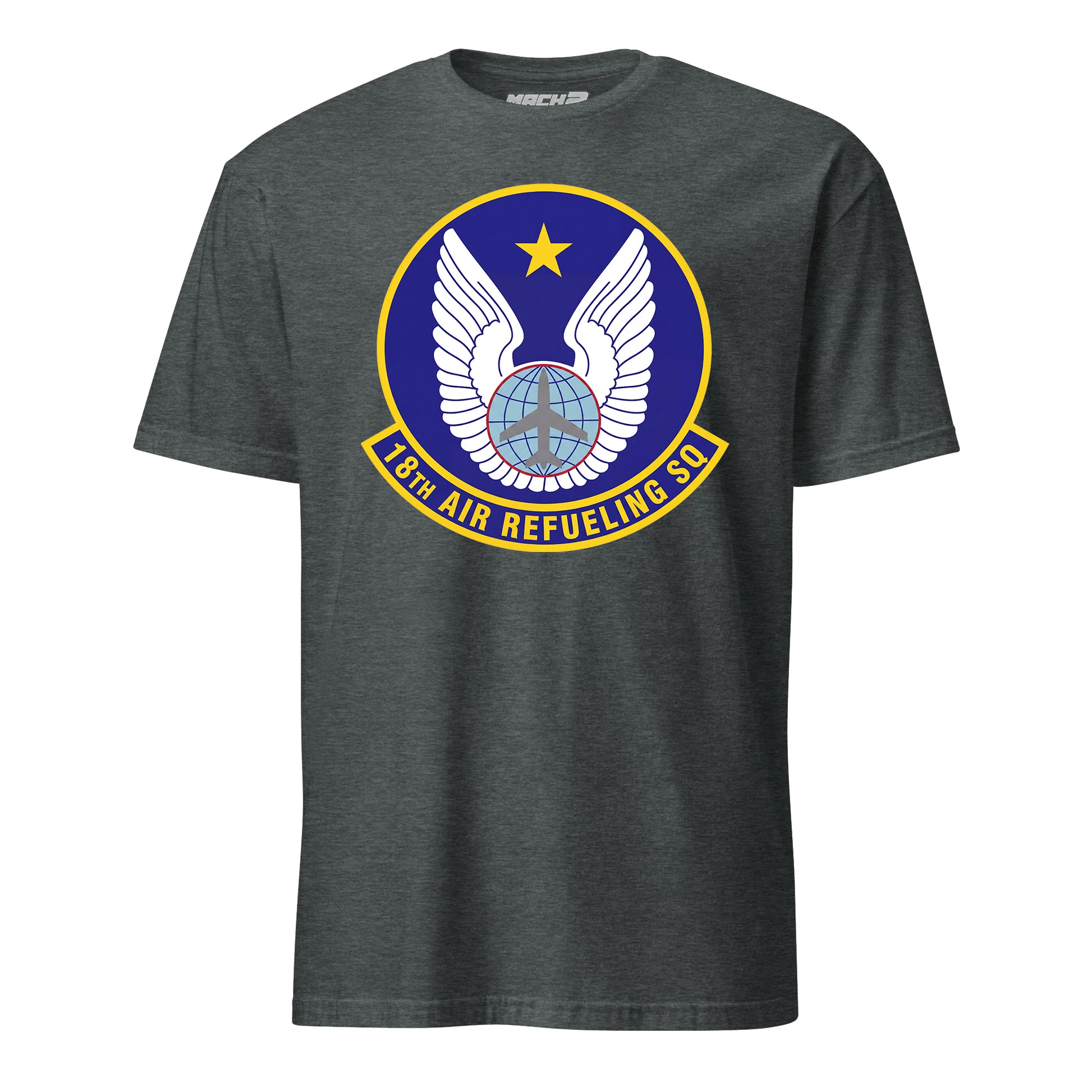 Mach2 Squadron Upload | 18TH AIR REFUELING SQUADRON | T-Shirt | Charcoal Heather | MACH-SHORT-SLEEVE-FRONT-CHARCOAL.jpg