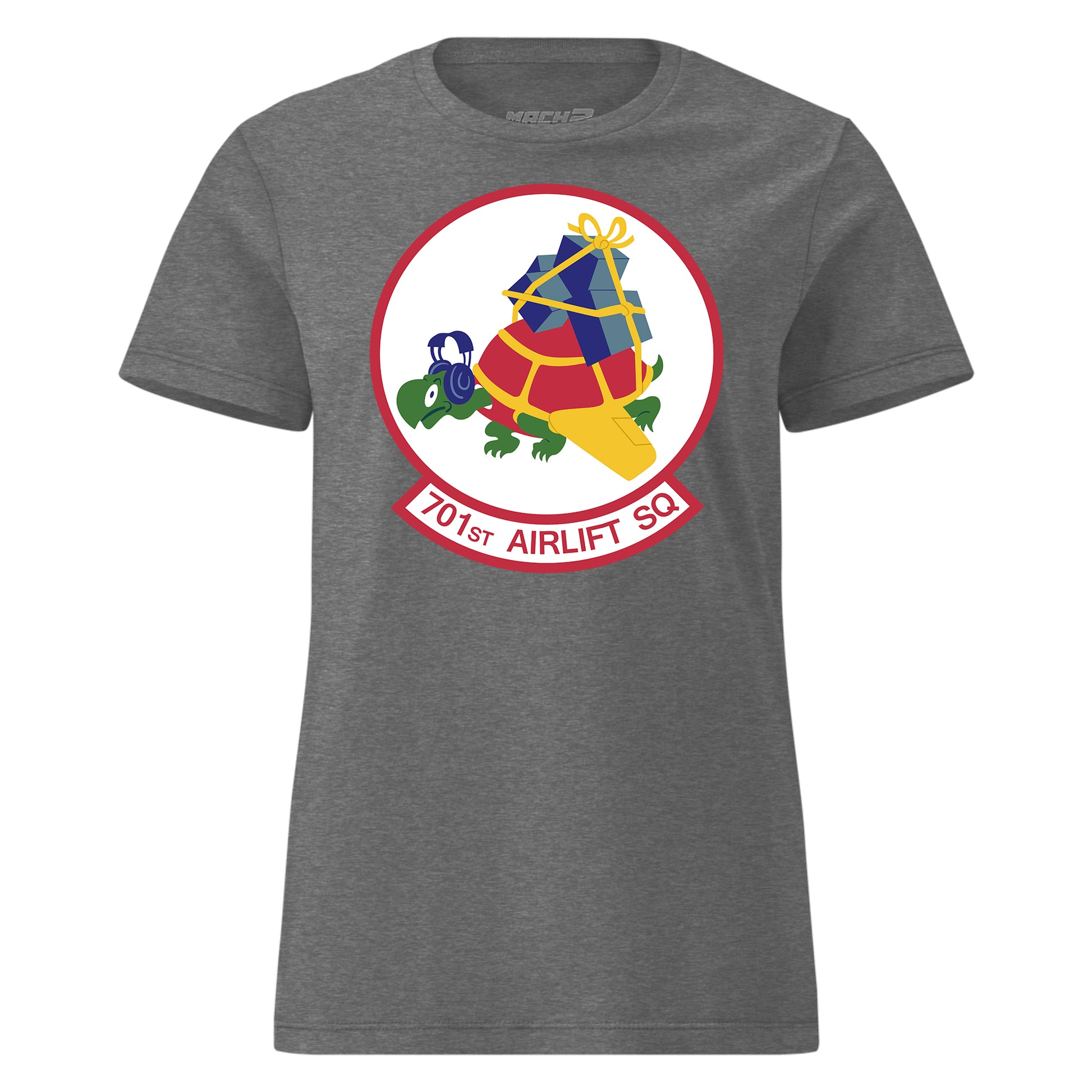 Mach2 Squadron Upload | 701ST AIRLIFT SQUADRON | Womens | Charcoal Heather | MACH-WOMENS-FRONT-CHARCOAL.jpg