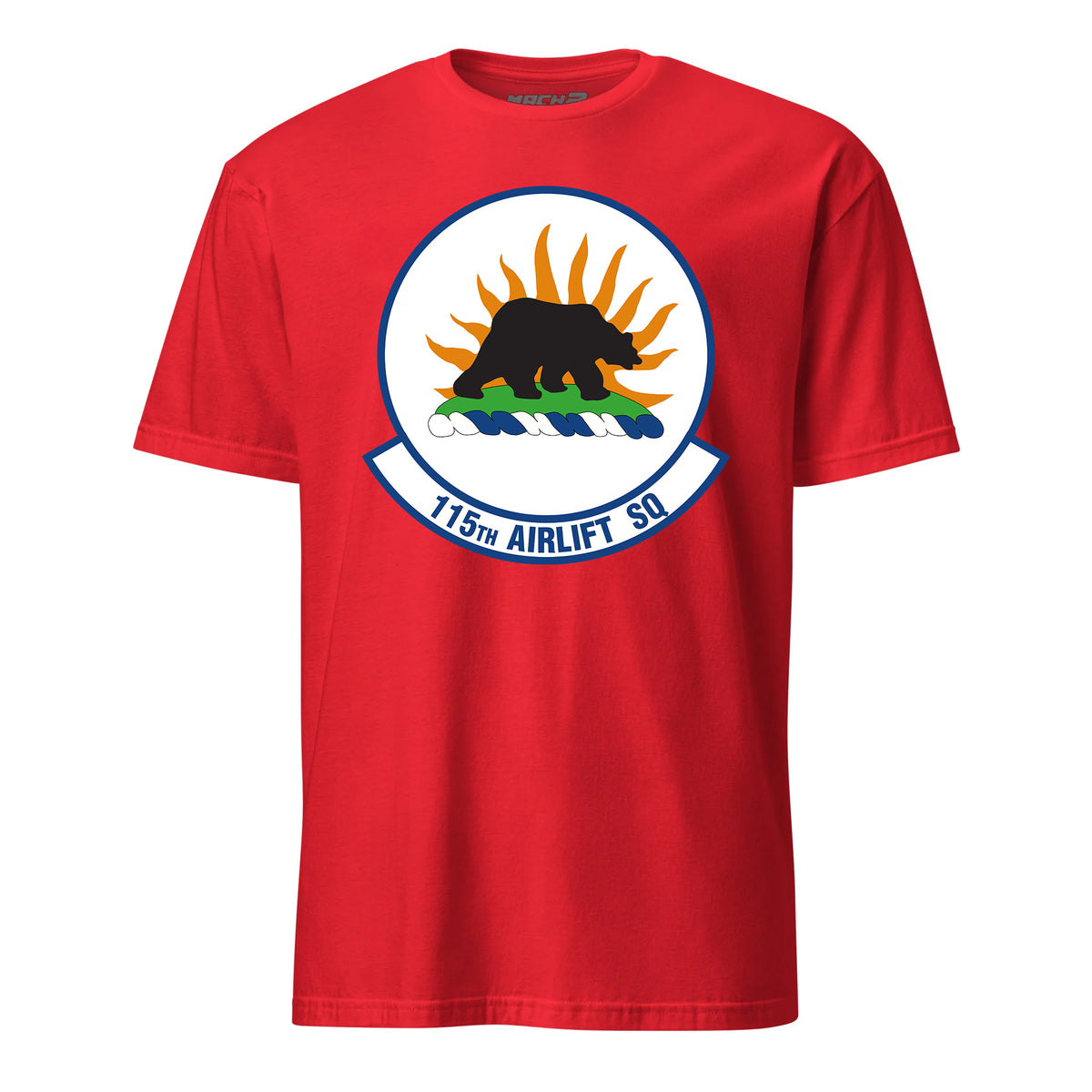 Mach2 Squadron Upload | 115TH AIRLIFT SQUADRON | T-Shirt | Red | MACH-SHORT-SLEEVE-FRONT-RED.jpg