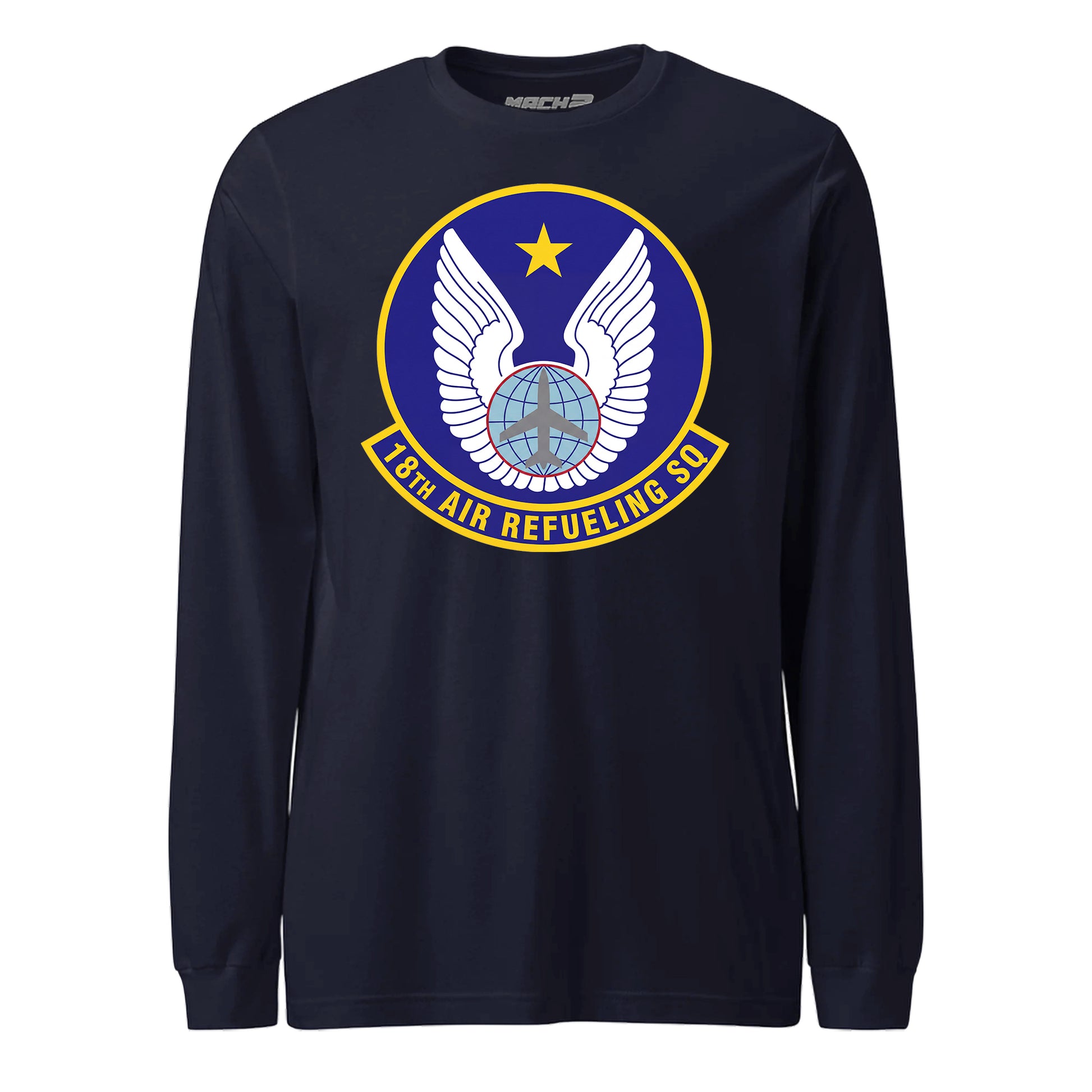 Mach2 Squadron Upload | 18TH AIR REFUELING SQUADRON | Long Sleeve | Navy | MACH-LONG-SLEEVE-FRONT-NAVY.jpg