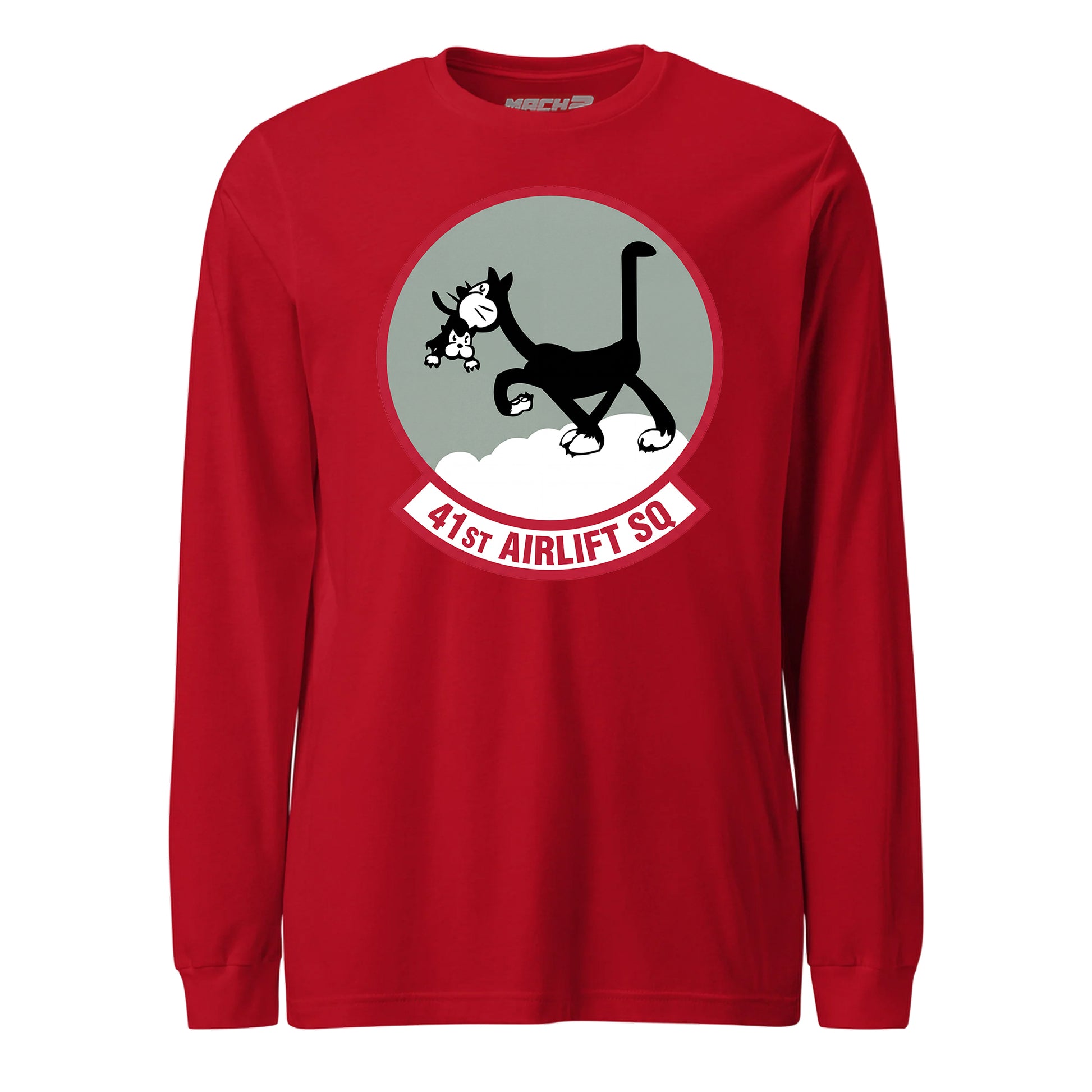 Mach2 Squadron Upload | 41ST AIRLIFT SQUADRON | Long Sleeve | Red | MACH-LONG-SLEEVE-FRONT-RED.jpg