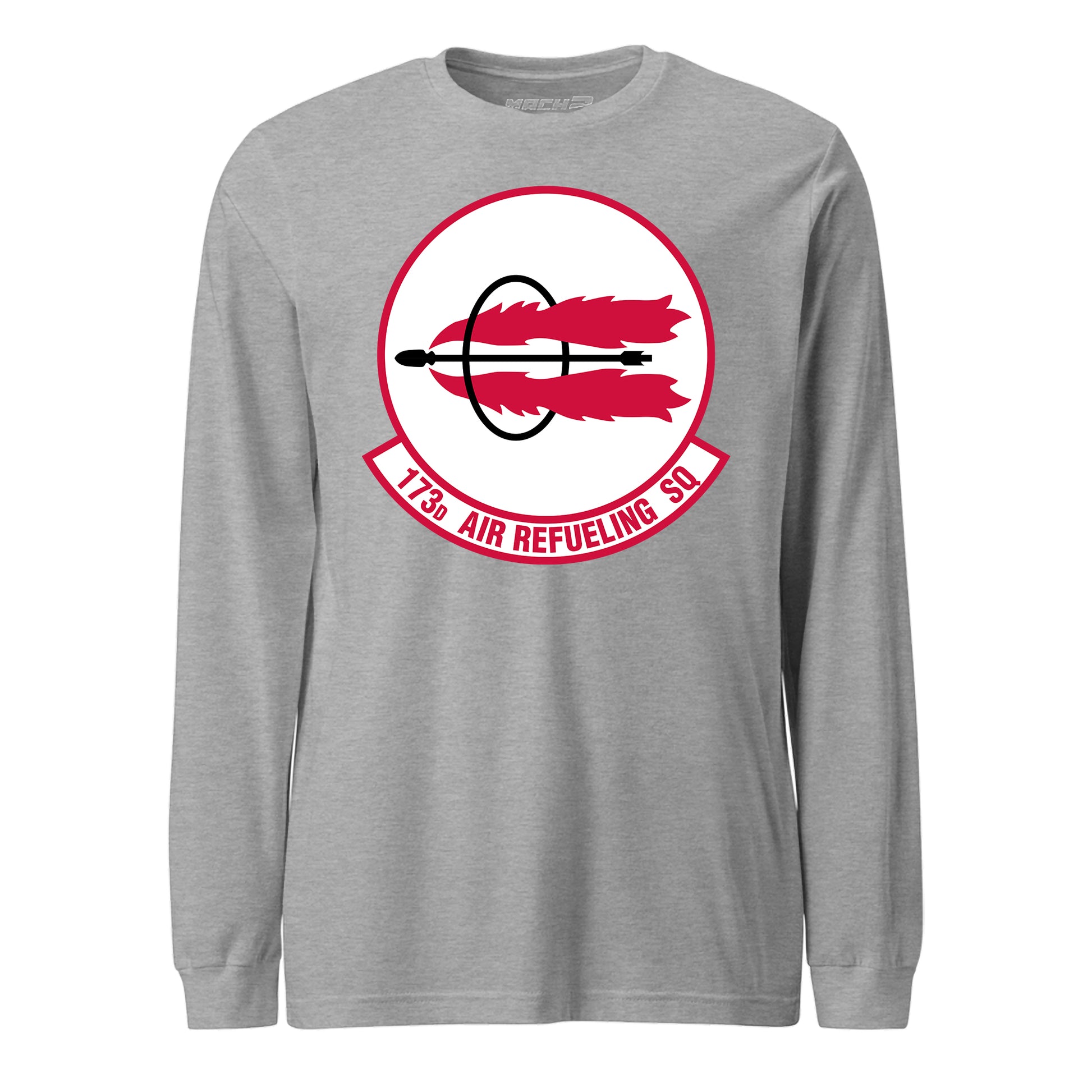 Mach2 Squadron Upload | 173RD AIR REFUELING SQUADRON | Long Sleeve | Heather Grey | MACH-LONG-SLEEVE-FRONT-GREY.jpg