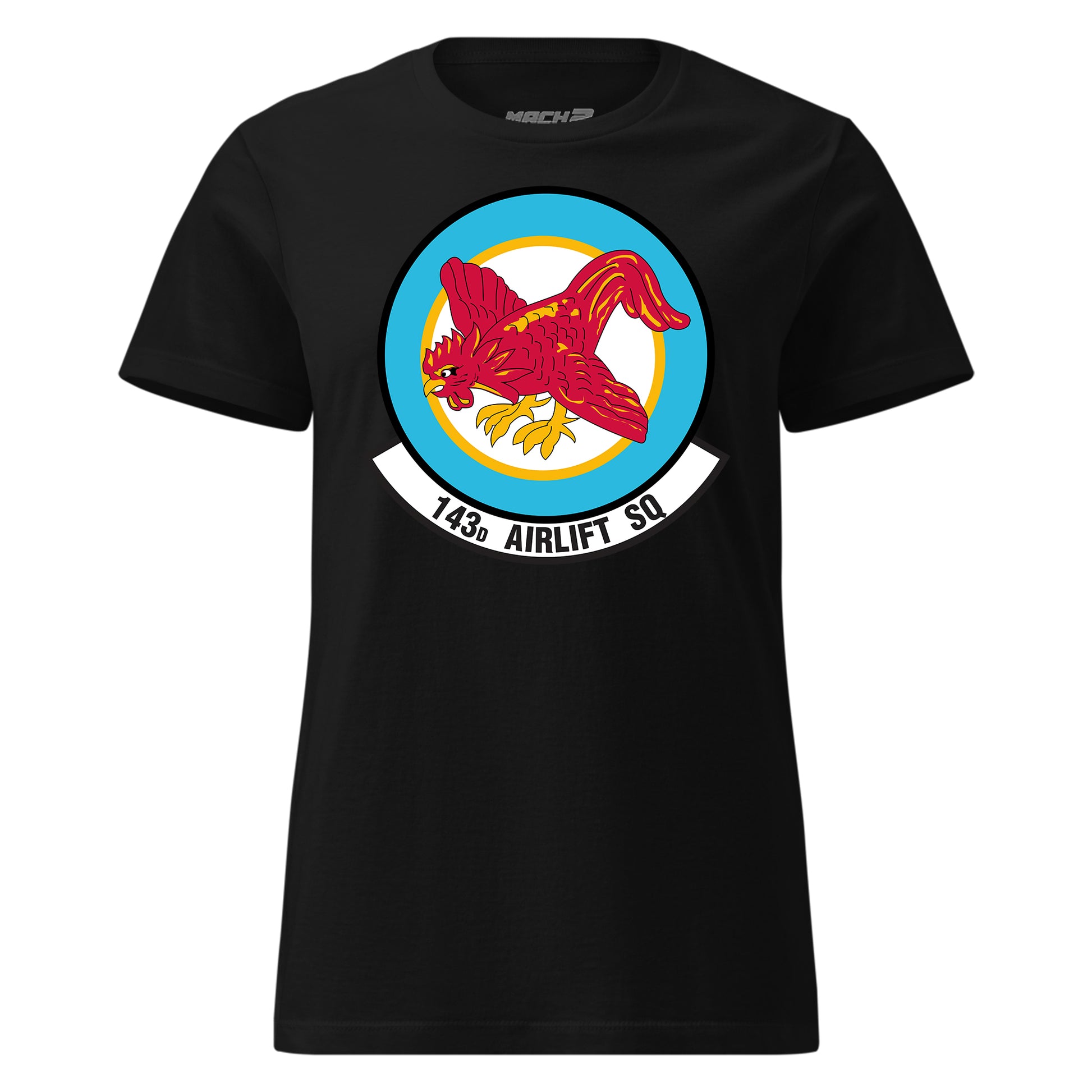 Mach2 Squadron Upload | 143RD AIRLIFT SQUADRON | Womens | Black | MACH-WOMENS-FRONT-BLACK.jpg