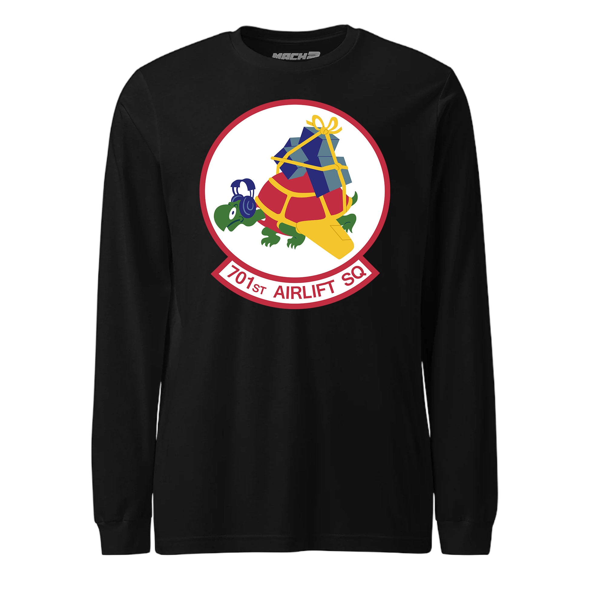 Mach2 Squadron Upload | 701ST AIRLIFT SQUADRON | Long Sleeve | Black | MACH-LONG-SLEEVE-FRONT-BLACK.jpg