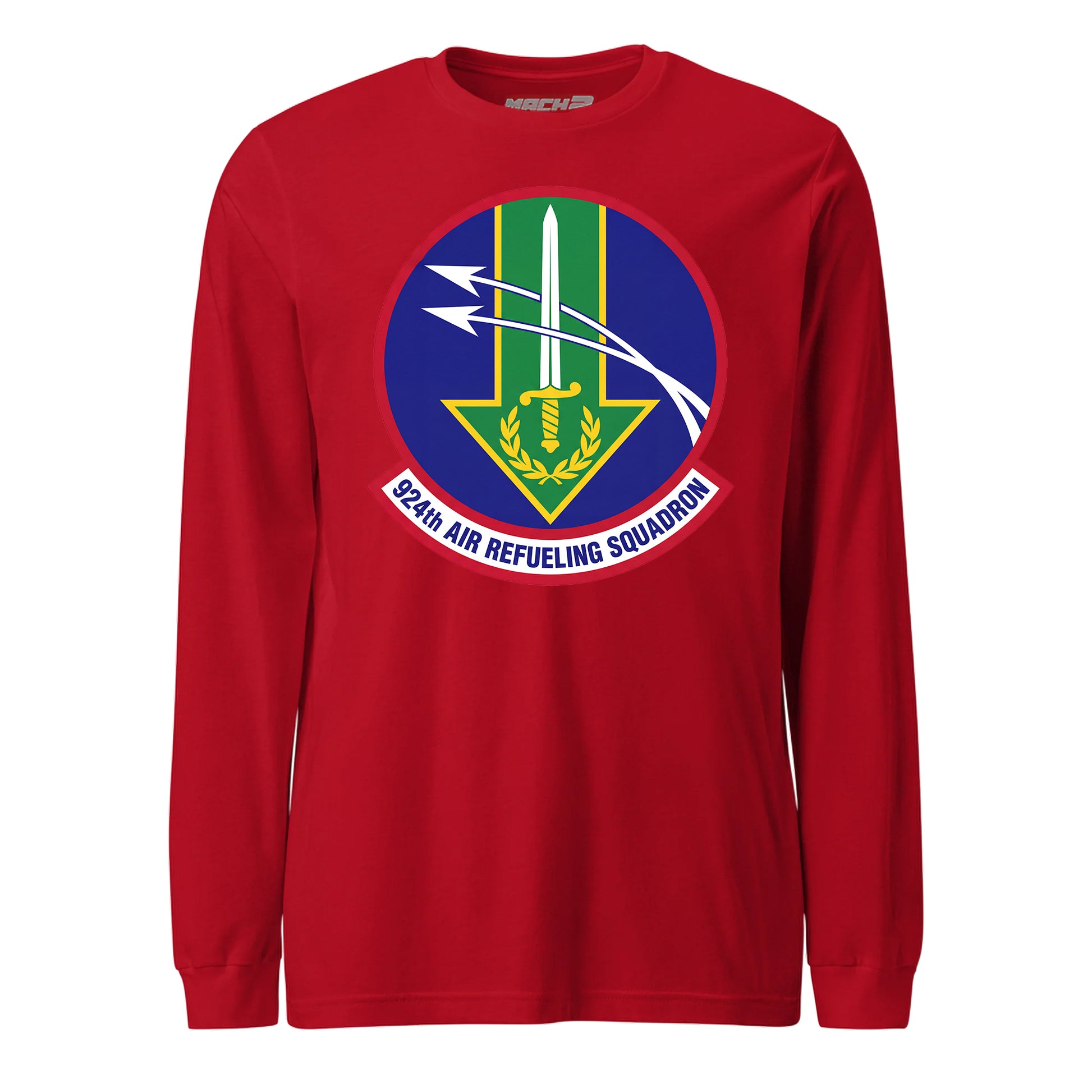 Mach2 Squadron Upload | 924TH AIR REFUELING SQUADRON | Long Sleeve | Red | MACH-LONG-SLEEVE-FRONT-RED.jpg