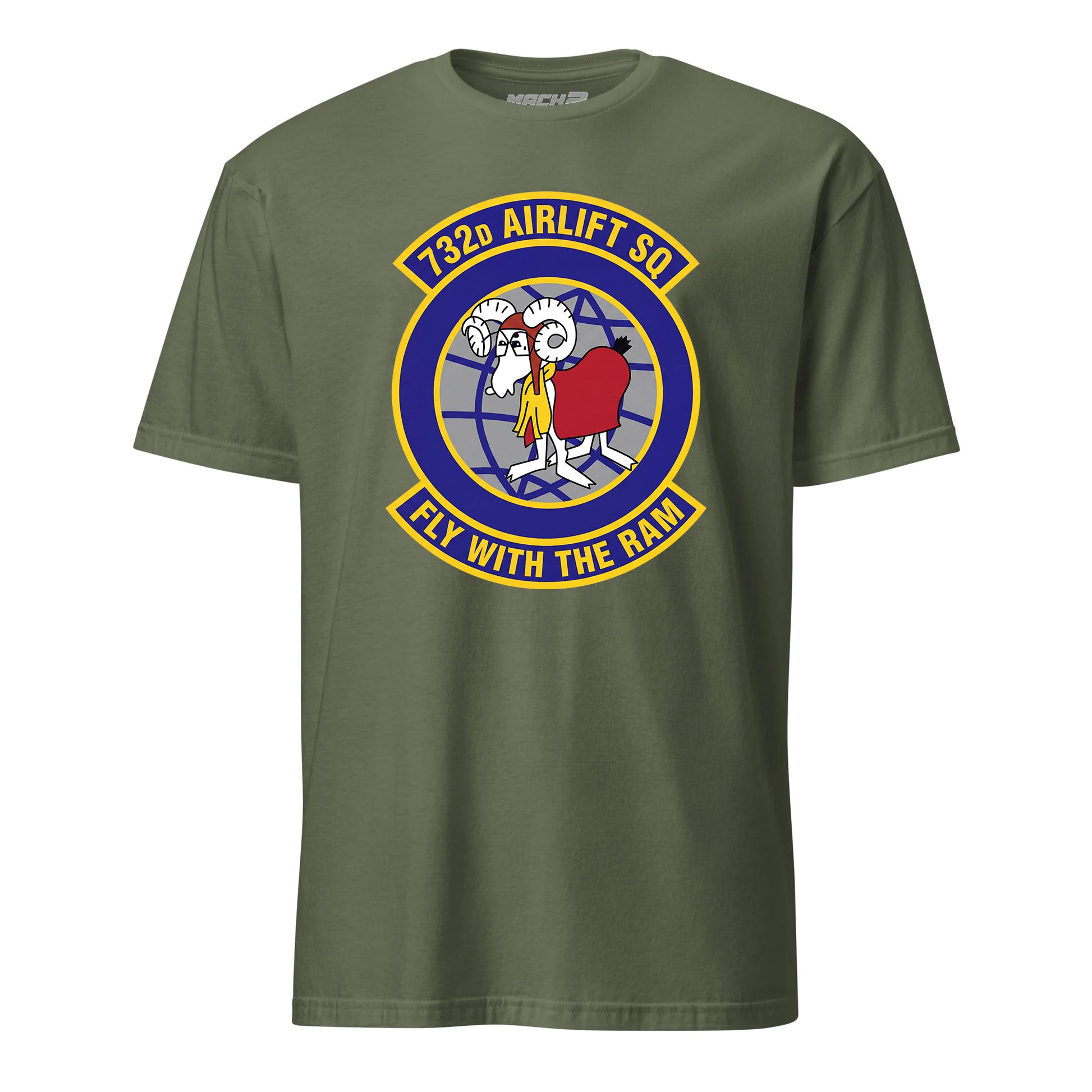 Mach2 Squadron Upload | 732ND AIRLIFT SQUADRON | T-Shirt | OD Green | MACH-SHORT-SLEEVE-FRONT-OD.jpg