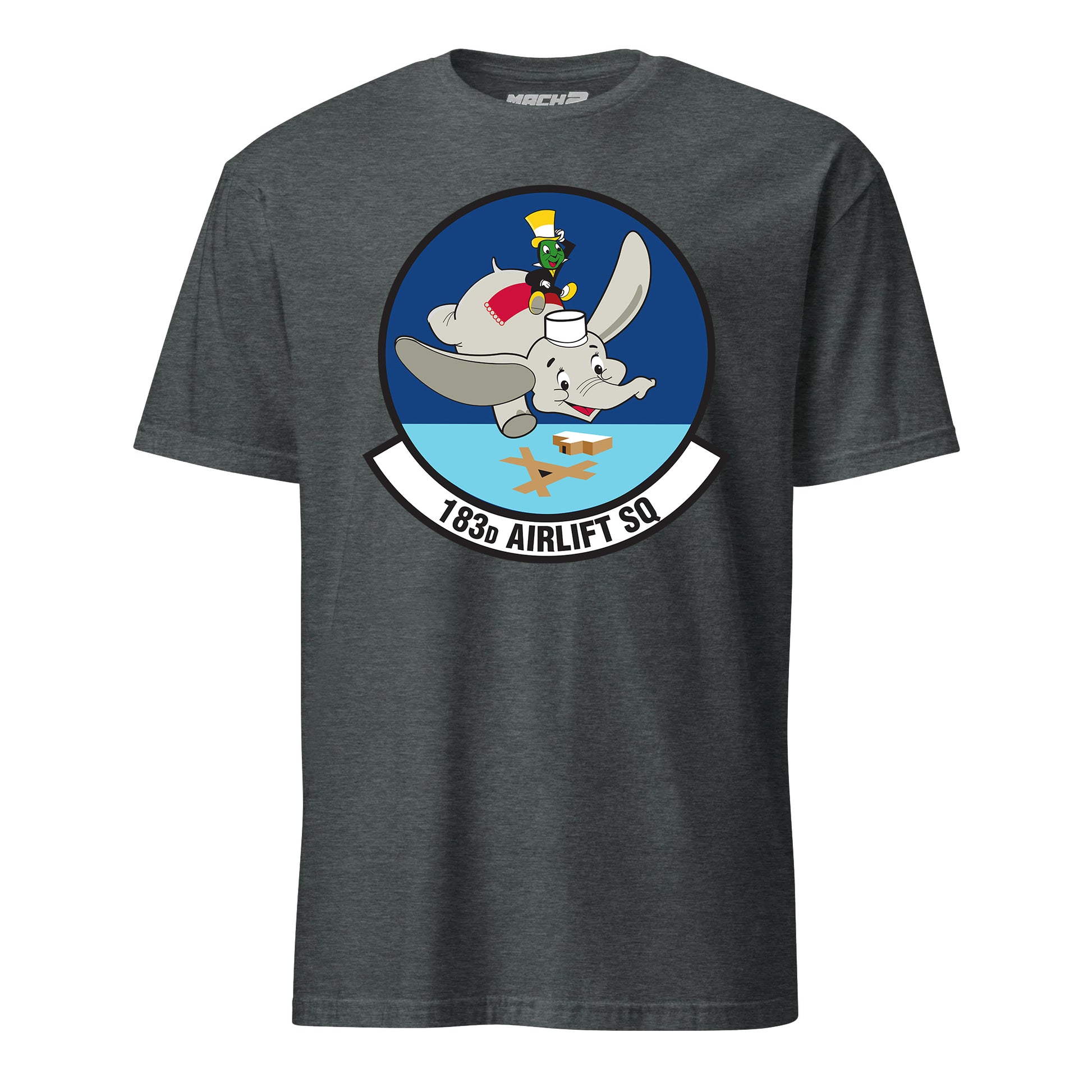 Mach2 Squadron Upload | 183RD AIRLIFT SQUADRON | T-Shirt | Charcoal Heather | MACH-SHORT-SLEEVE-FRONT-CHARCOAL.jpg