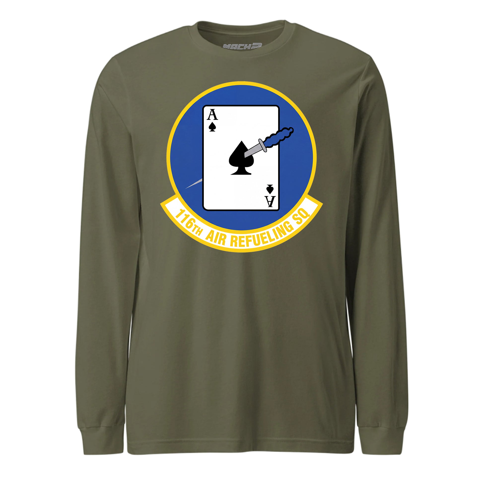 Mach2 Squadron Upload | 116TH AIR REFUELING SQUADRON | Long Sleeve | OD Green | MACH-LONG-SLEEVE-FRONT-OD.jpg