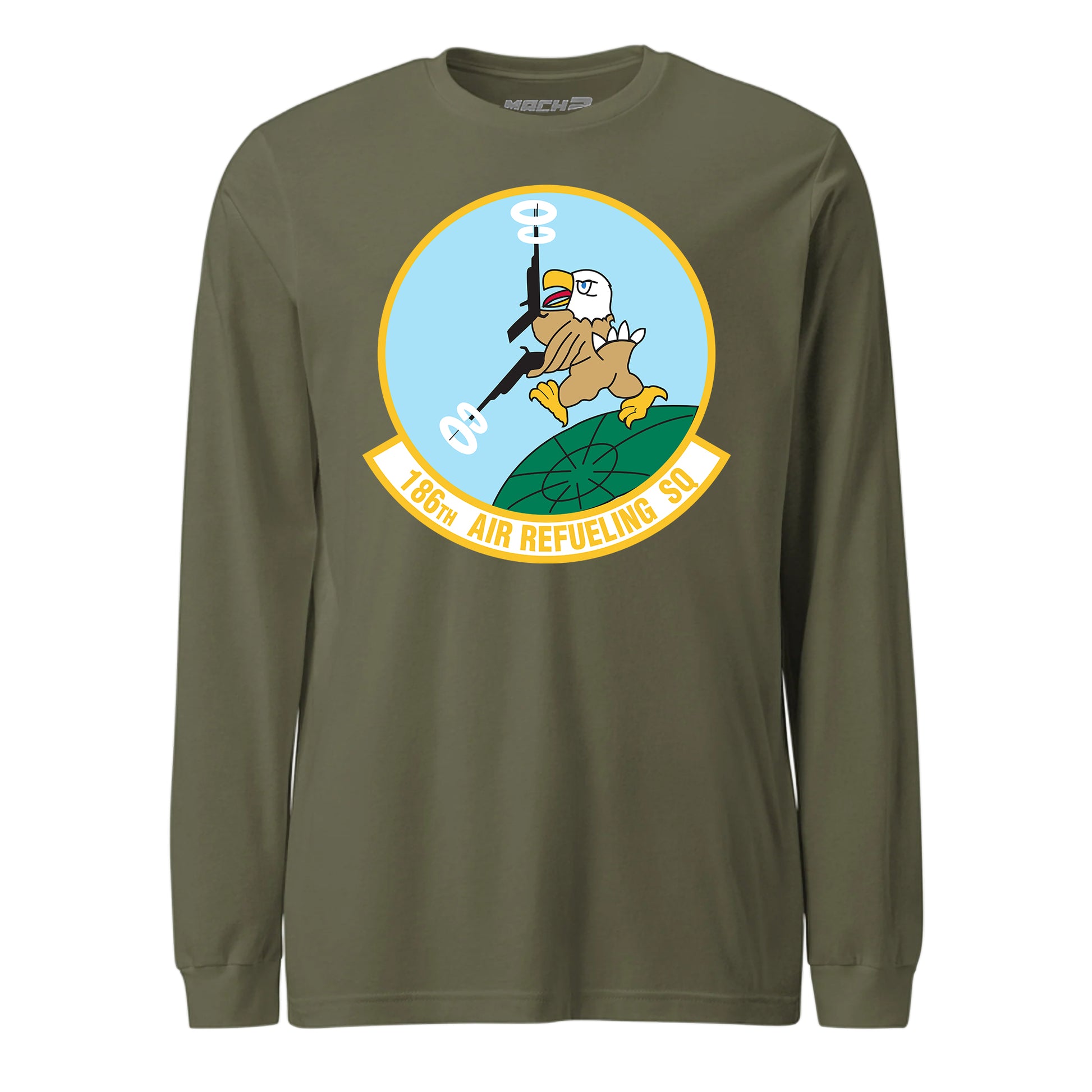 Mach2 Squadron Upload | 186TH AIRLIFT SQUADRON | Long Sleeve | OD Green | MACH-LONG-SLEEVE-FRONT-OD.jpg