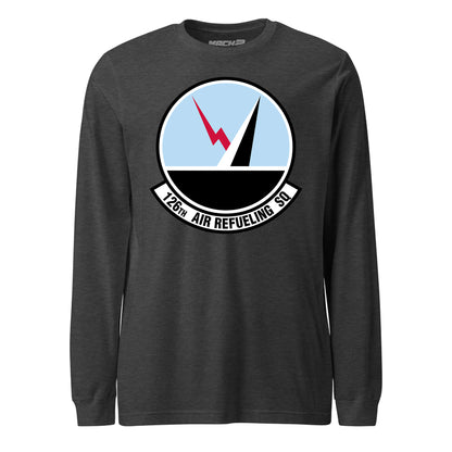 Mach2 Squadron Upload | 126TH AIR REFUELING SQUADRON | Long Sleeve | Charcoal Heather | MACH-LONG-SLEEVE-FRONT-CHARCOAL.jpg
