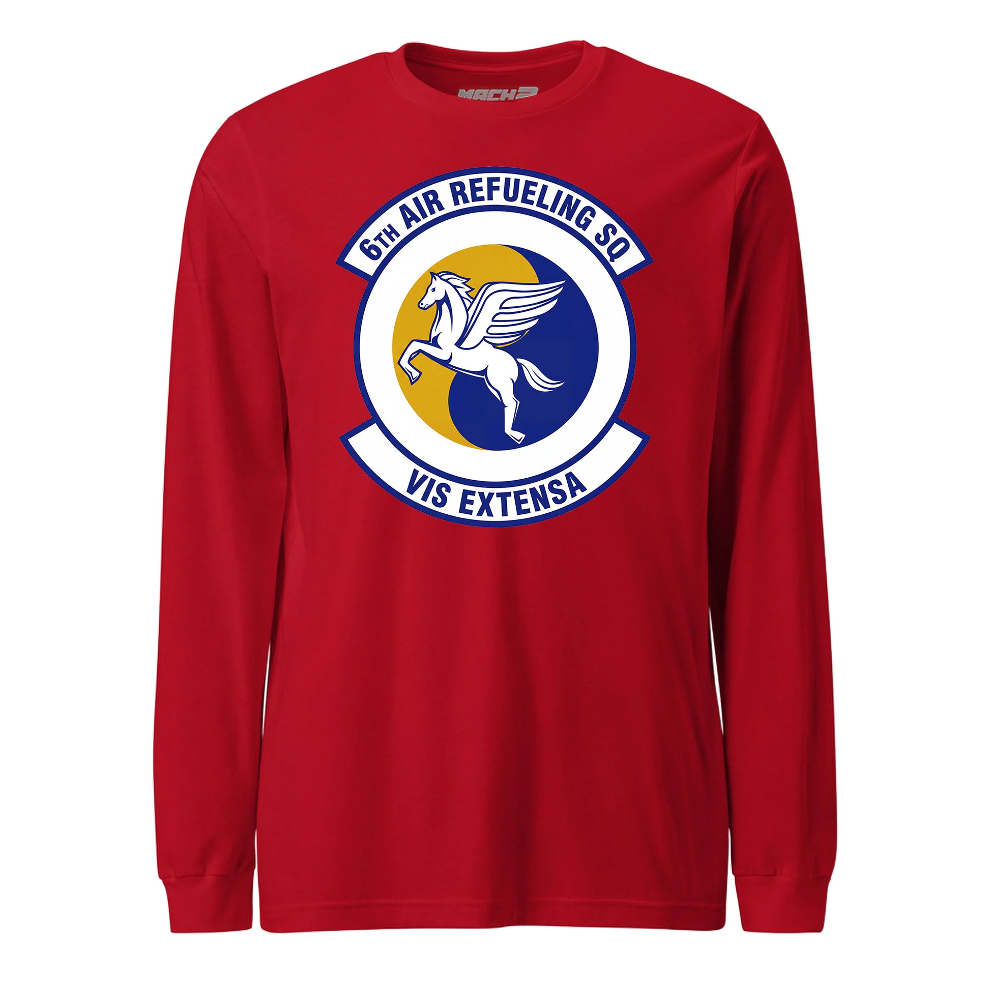 Mach2 Squadron Upload | 6TH AIR REFUELING SQUADRON | Long Sleeve | Red | MACH-LONG-SLEEVE-FRONT-RED.jpg