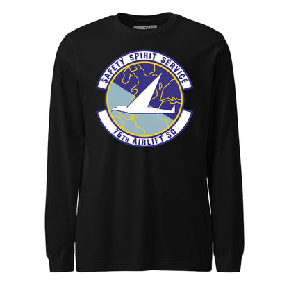 Mach2 Squadron Upload | 76TH AIRLIFT SQUADRON | Long Sleeve | Black | MACH-LONG-SLEEVE-FRONT-BLACK.jpg