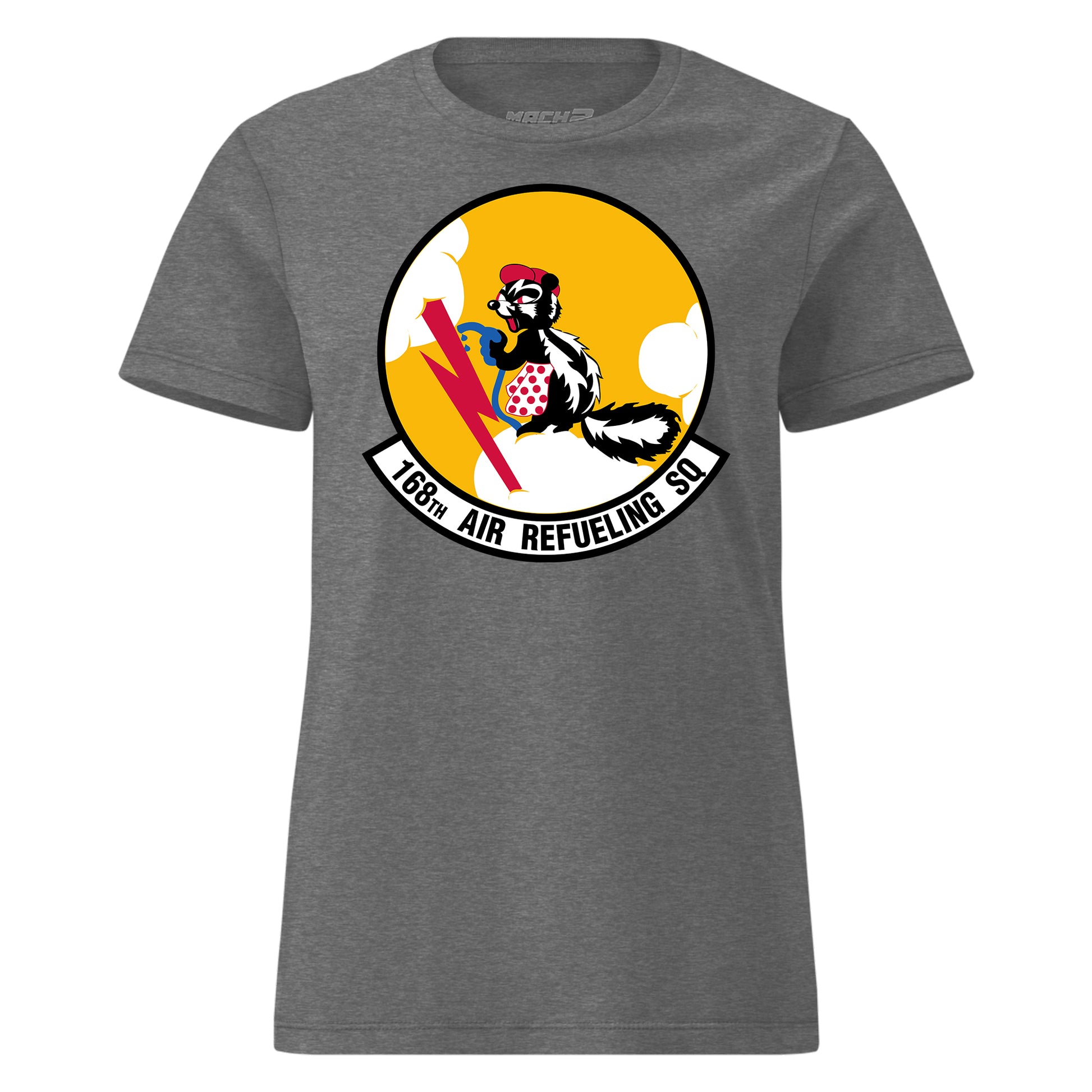 Mach2 Squadron Upload | 168TH AIR REFUELING SQUADRON | Womens | Charcoal Heather | MACH-WOMENS-FRONT-CHARCOAL.jpg