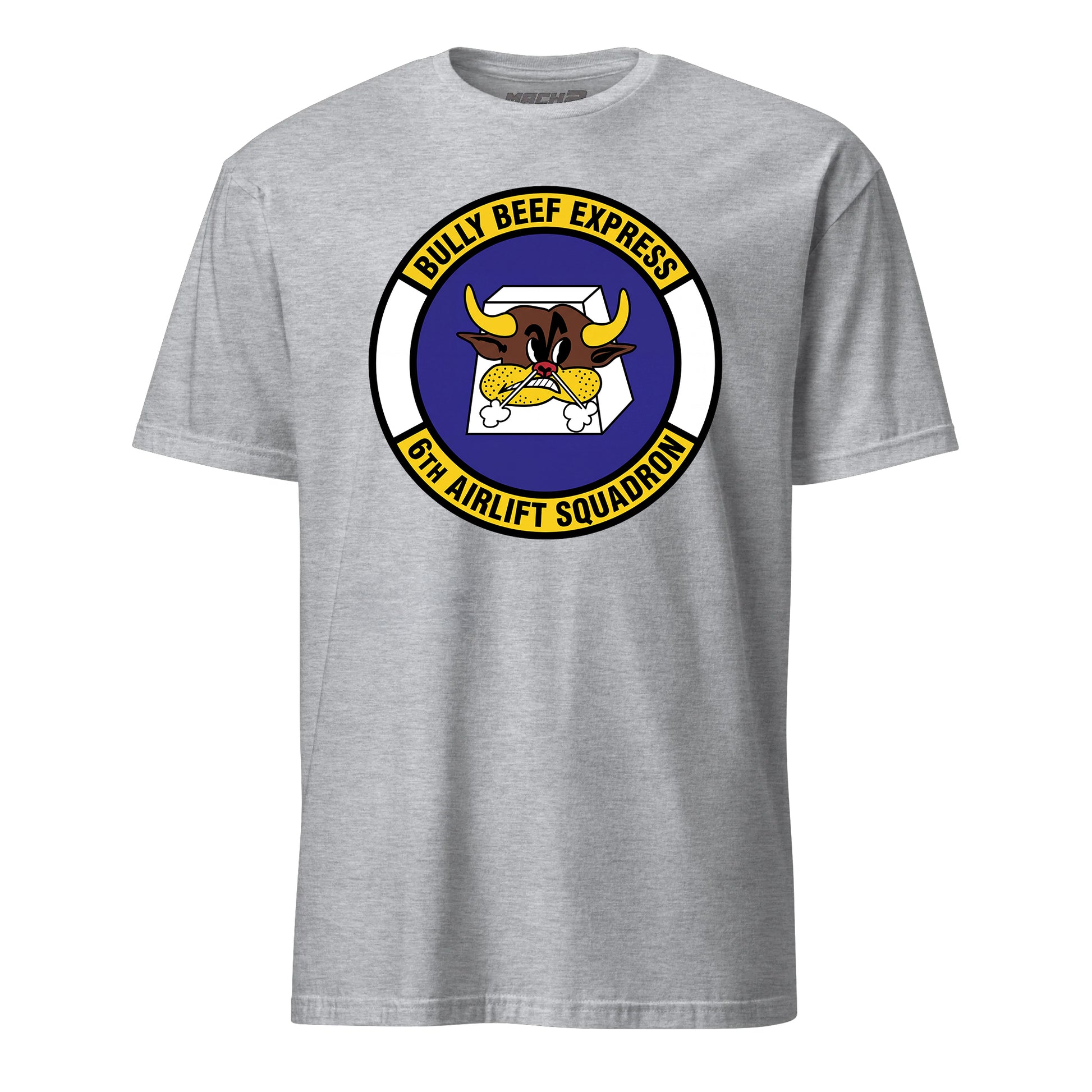 Mach2 Squadron Upload | 6TH AIRLIFT SQUADRON | T-Shirt | Heather Grey | MACH-SHORT-SLEEVE-FRONT-GREY.jpg
