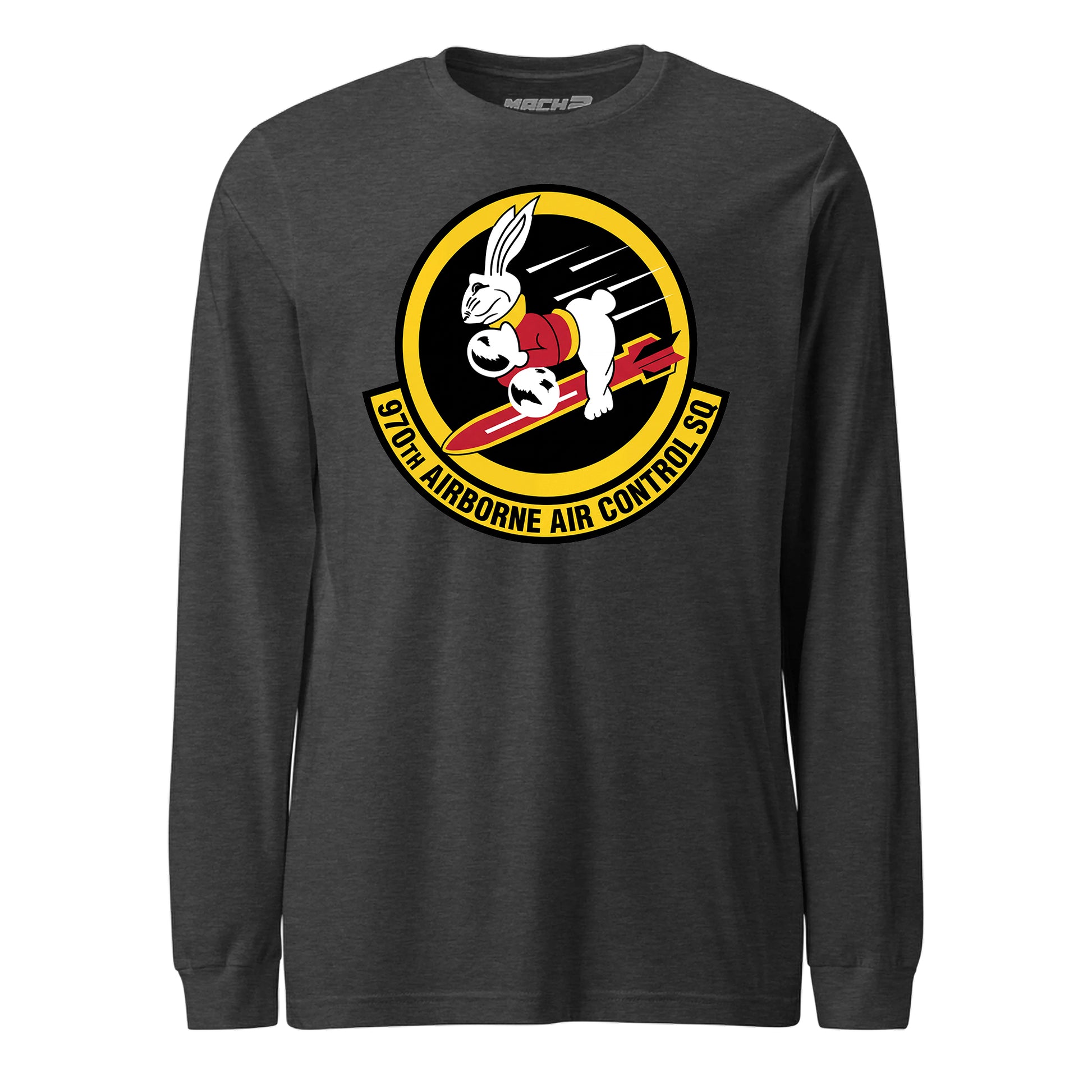 Mach2 Squadron Upload | 970TH AIRBORNE AIR CONTROL SQUADRON | Long Sleeve | Charcoal Heather | MACH-LONG-SLEEVE-FRONT-CHARCOAL.jpg