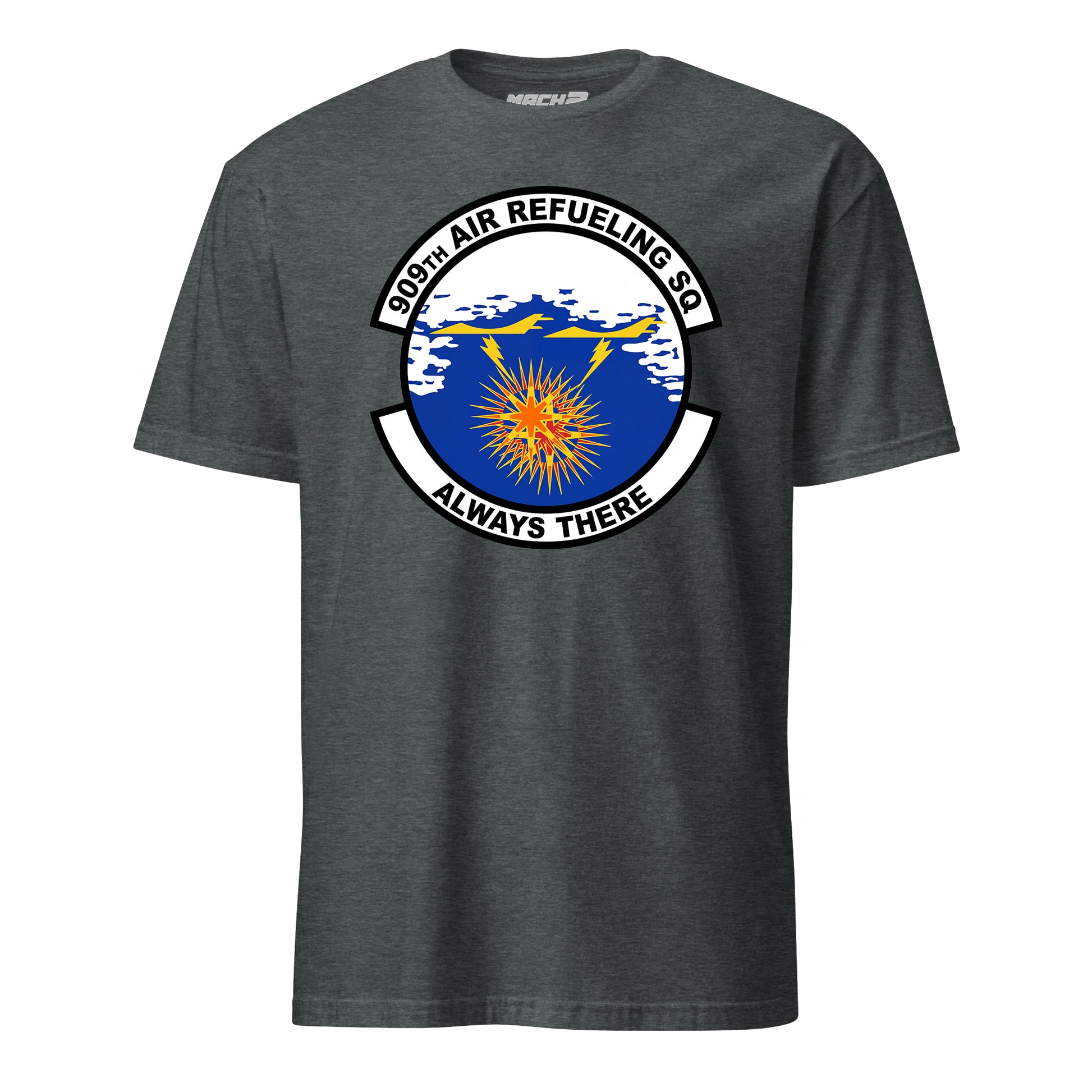 Mach2 Squadron Upload | 909TH AIR REFUELING SQUADRON | T-Shirt | Charcoal Heather | MACH-SHORT-SLEEVE-FRONT-CHARCOAL.jpg