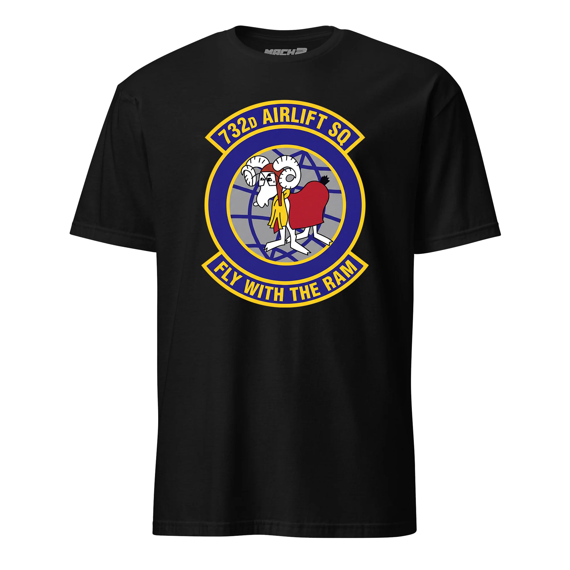 Mach2 Squadron Upload | 732ND AIRLIFT SQUADRON | T-Shirt | Black | MACH-SHORT-SLEEVE-FRONT-BLACK.jpg