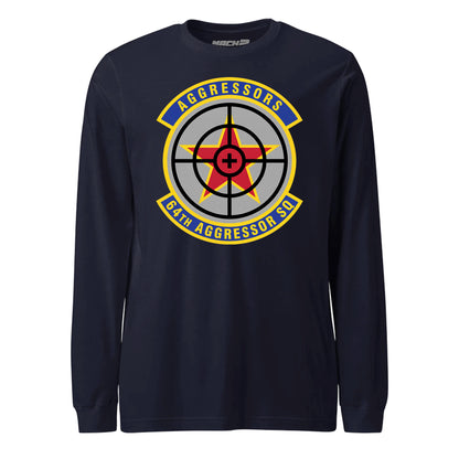 Mach2 Squadron Upload | 64TH AGGRESSOR SQUADRON | Long Sleeve | Navy | MACH-LONG-SLEEVE-FRONT-NAVY.jpg