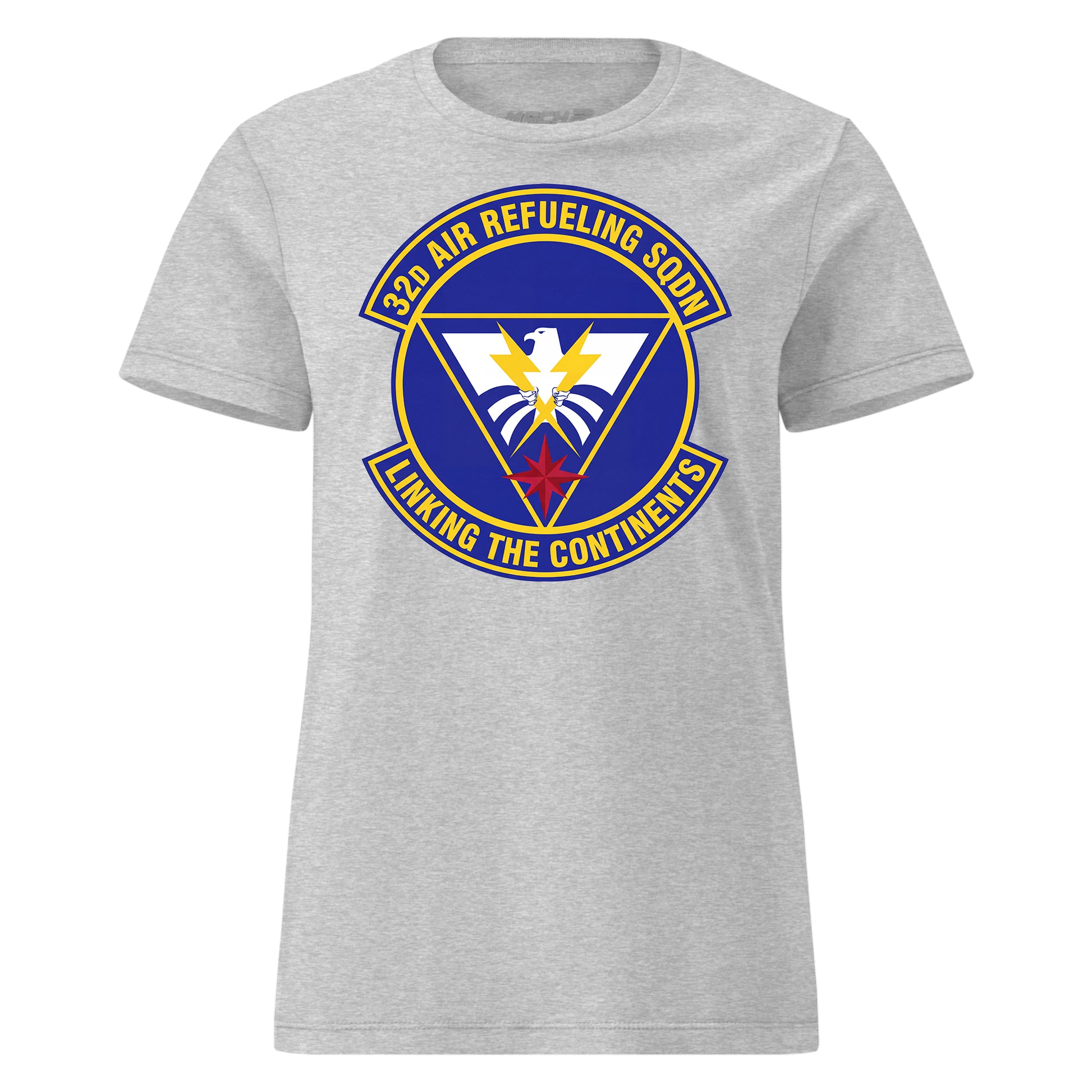 Mach2 Squadron Upload | 32ND AIR REFUELING SQUADRON | Womens | Heather Grey | MACH-WOMENS-FRONT-GREY.jpg