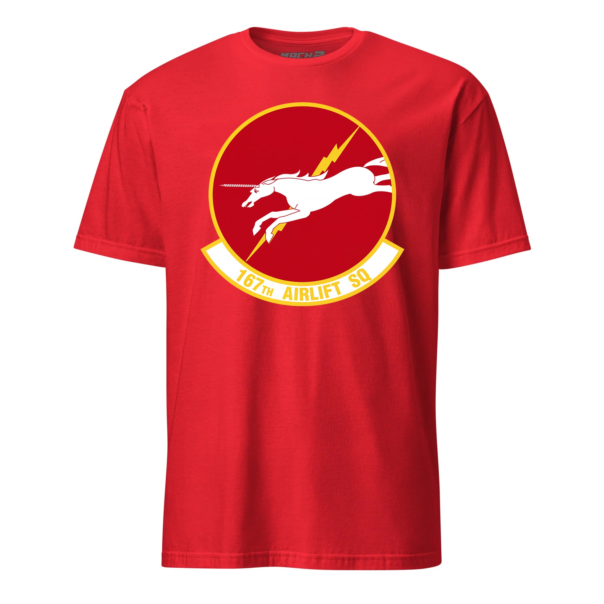 Mach2 Squadron Upload | 167TH AIRLIFT SQUADRON | T-Shirt | Red | MACH-SHORT-SLEEVE-FRONT-RED.jpg