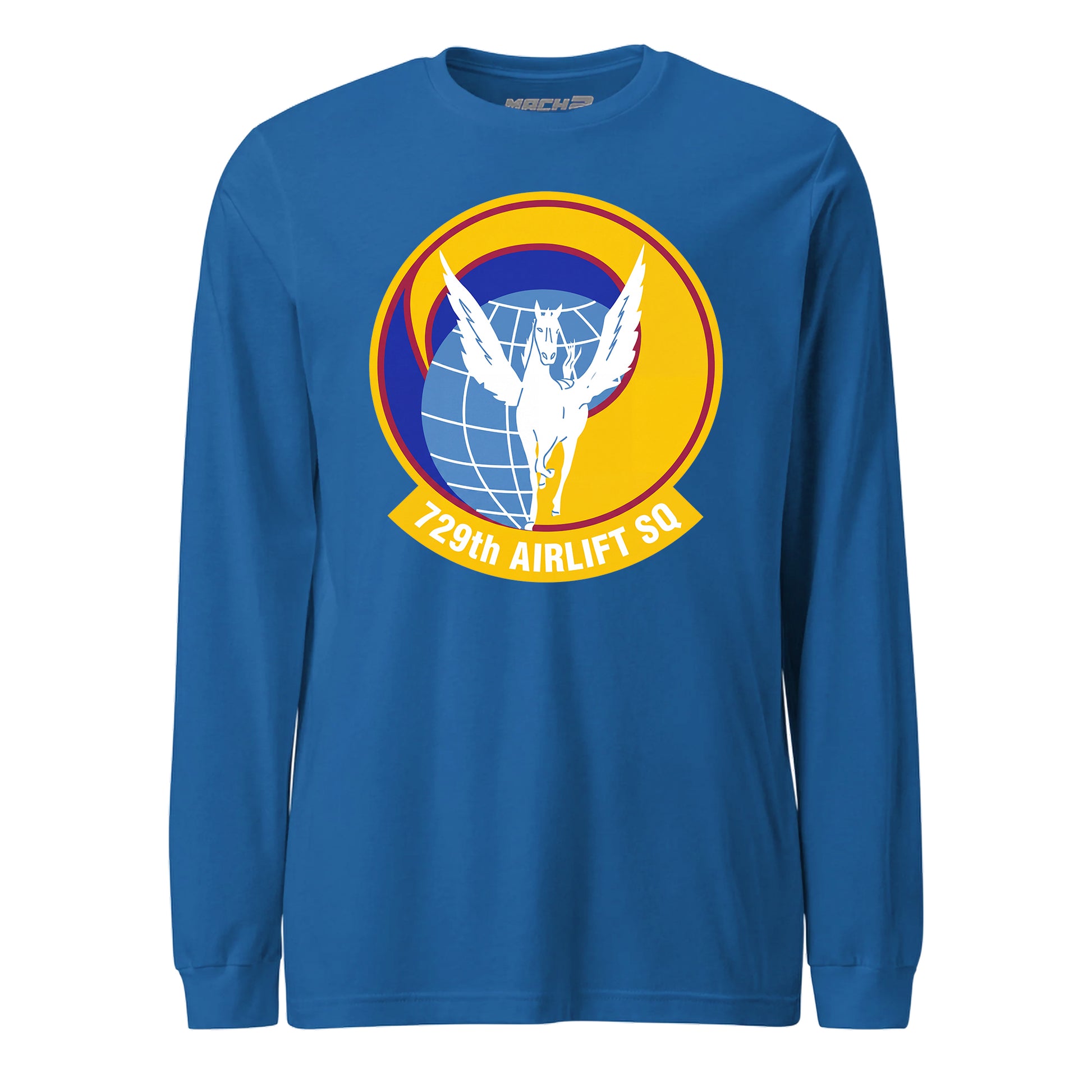 Mach2 Squadron Upload | 729TH AIRLIFT SQUADRON | Long Sleeve | Royal | MACH-LONG-SLEEVE-FRONT-ROYAL.jpg