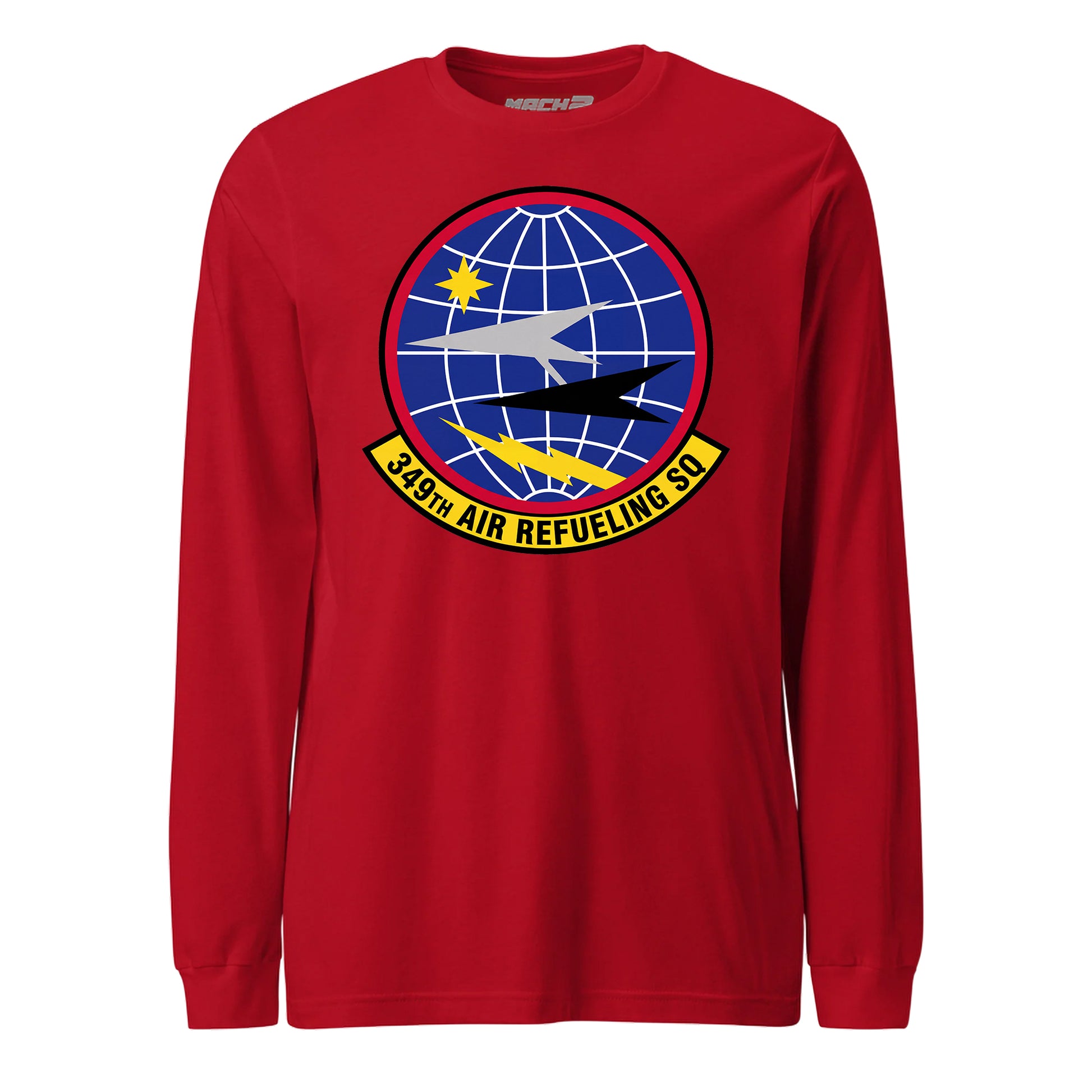 Mach2 Squadron Upload | 349TH AIR REFUELING SQUADRON | Long Sleeve | Red | MACH-LONG-SLEEVE-FRONT-RED.jpg