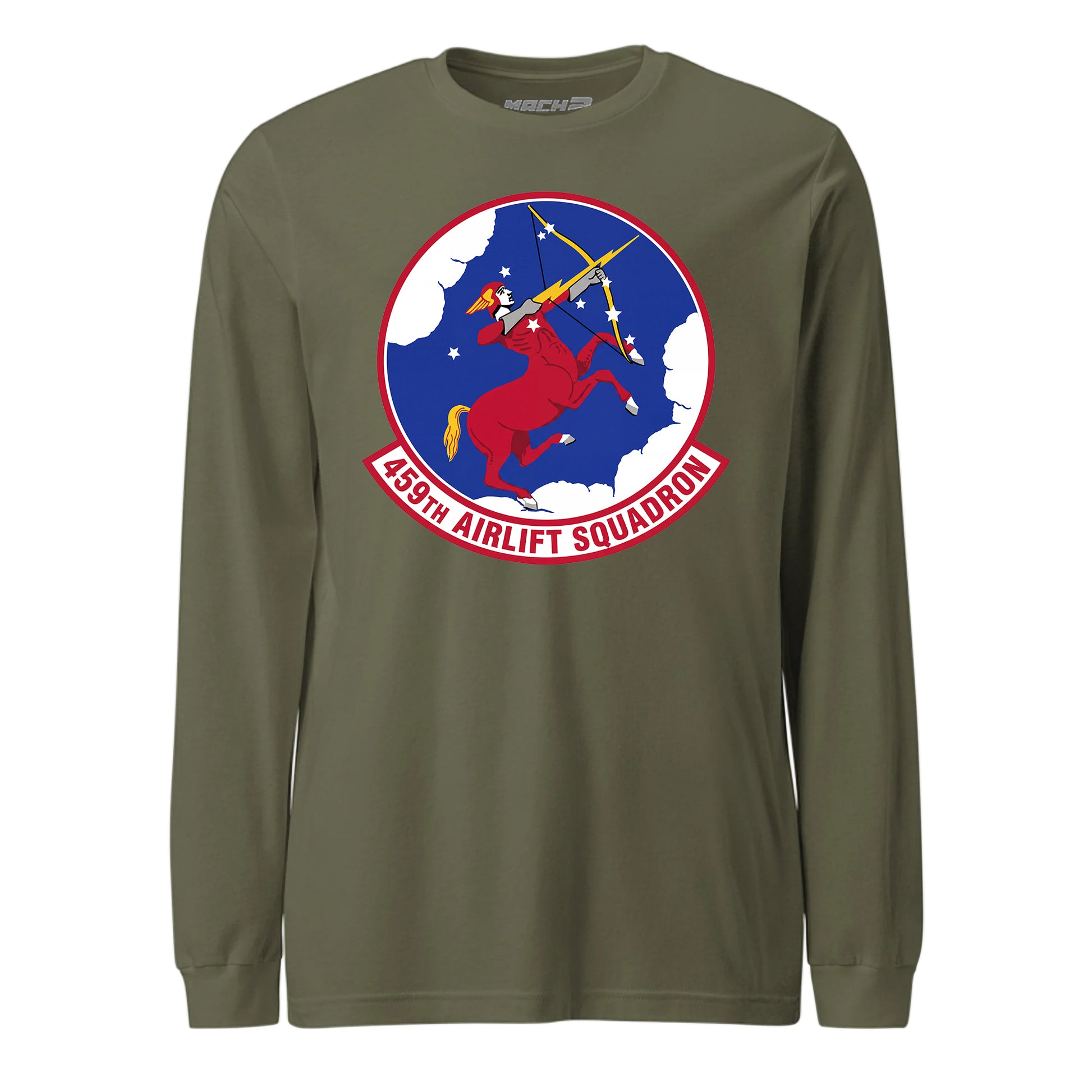 Mach2 Squadron Upload | 459TH AIRLIFT SQUADRON | Long Sleeve | OD Green | MACH-LONG-SLEEVE-FRONT-OD.jpg