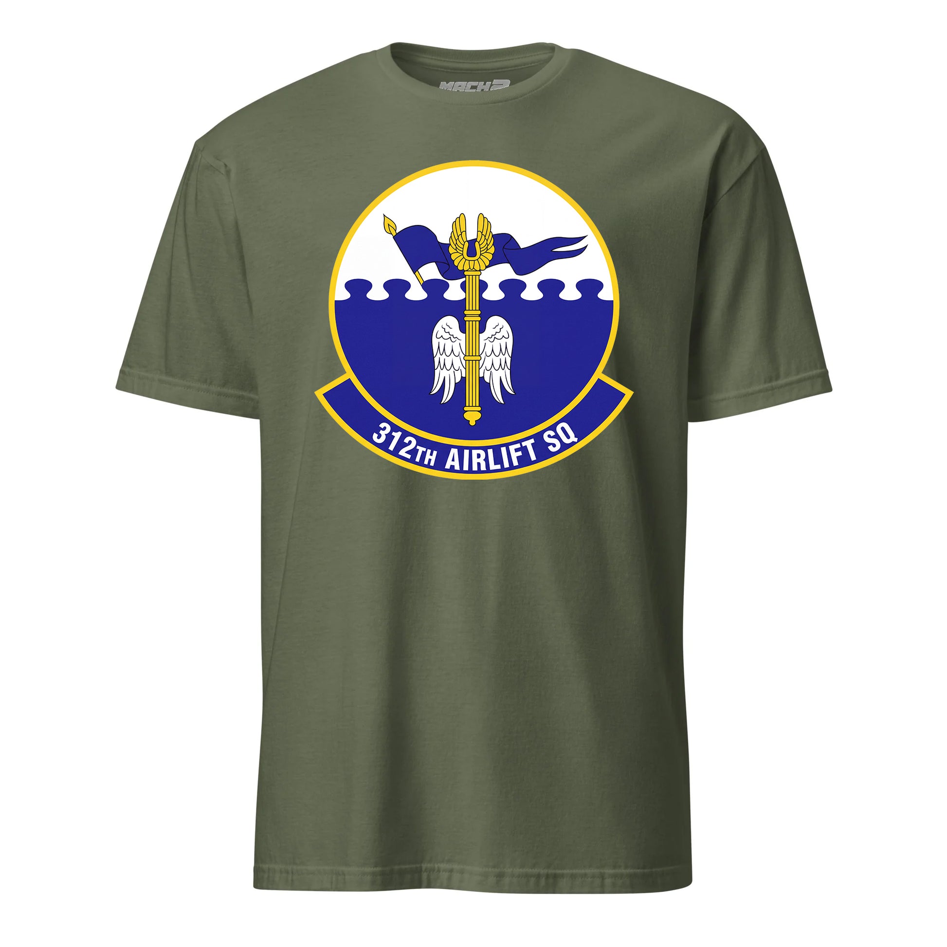 Mach2 Squadron Upload | 312TH AIRLIFT SQUADRON | T-Shirt | OD Green | MACH-SHORT-SLEEVE-FRONT-OD.jpg
