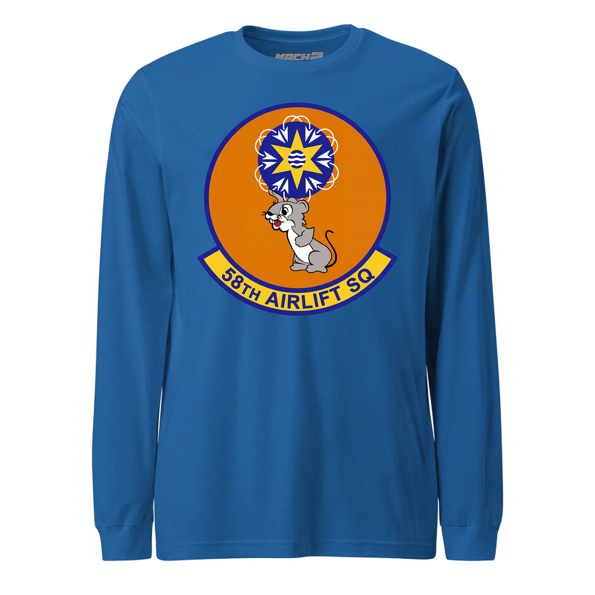 Mach2 Squadron Upload | 58TH AIRLIFT SQUADRON | Long Sleeve | Royal | MACH-LONG-SLEEVE-FRONT-ROYAL.jpg