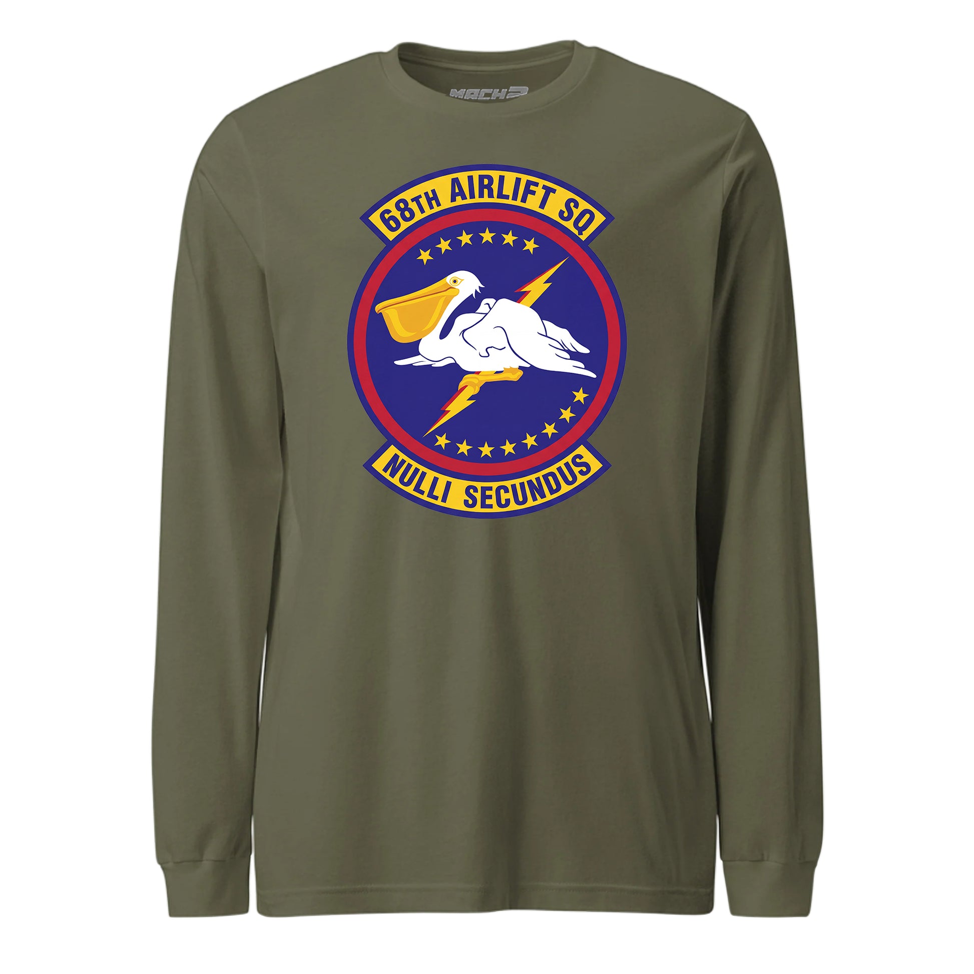 Mach2 Squadron Upload | 68TH AIRLIFT SQUADRON | Long Sleeve | OD Green | MACH-LONG-SLEEVE-FRONT-OD.jpg