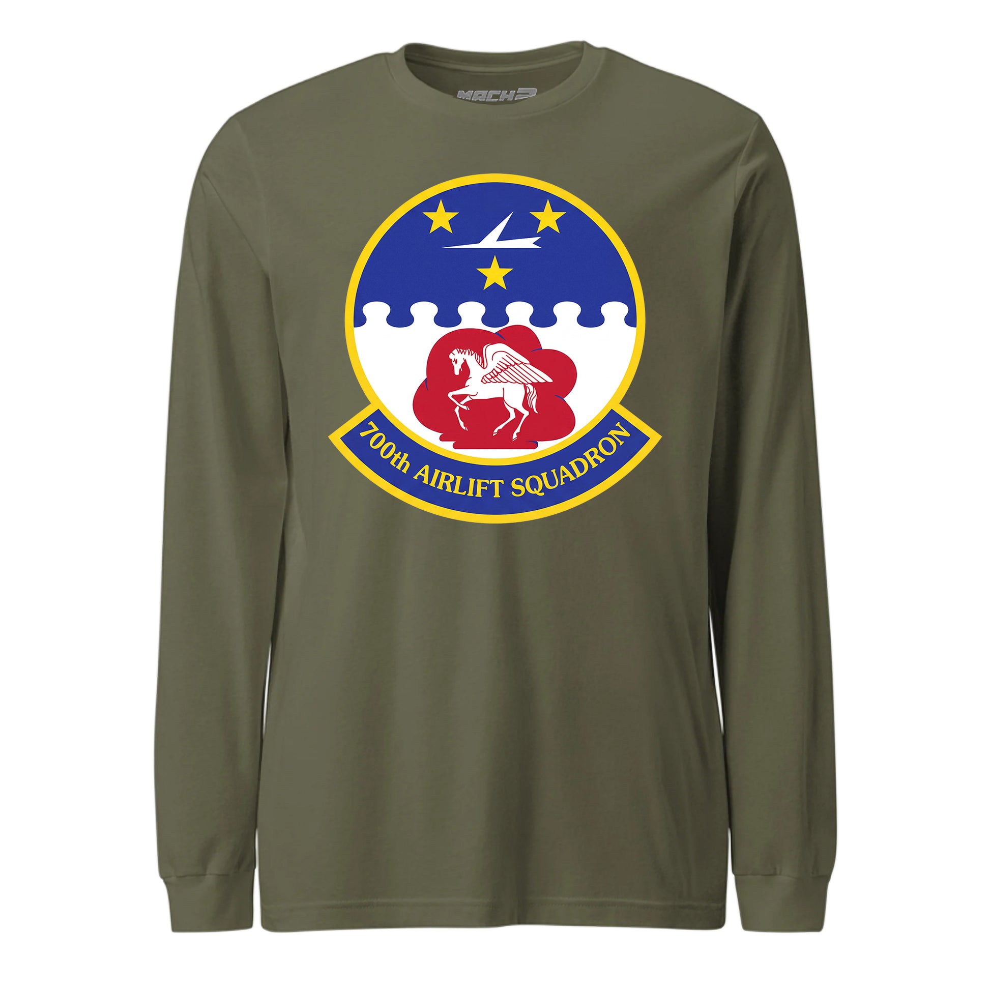 Mach2 Squadron Upload | 700TH AIRLIFT SQUADRON | Long Sleeve | OD Green | MACH-LONG-SLEEVE-FRONT-OD.jpg