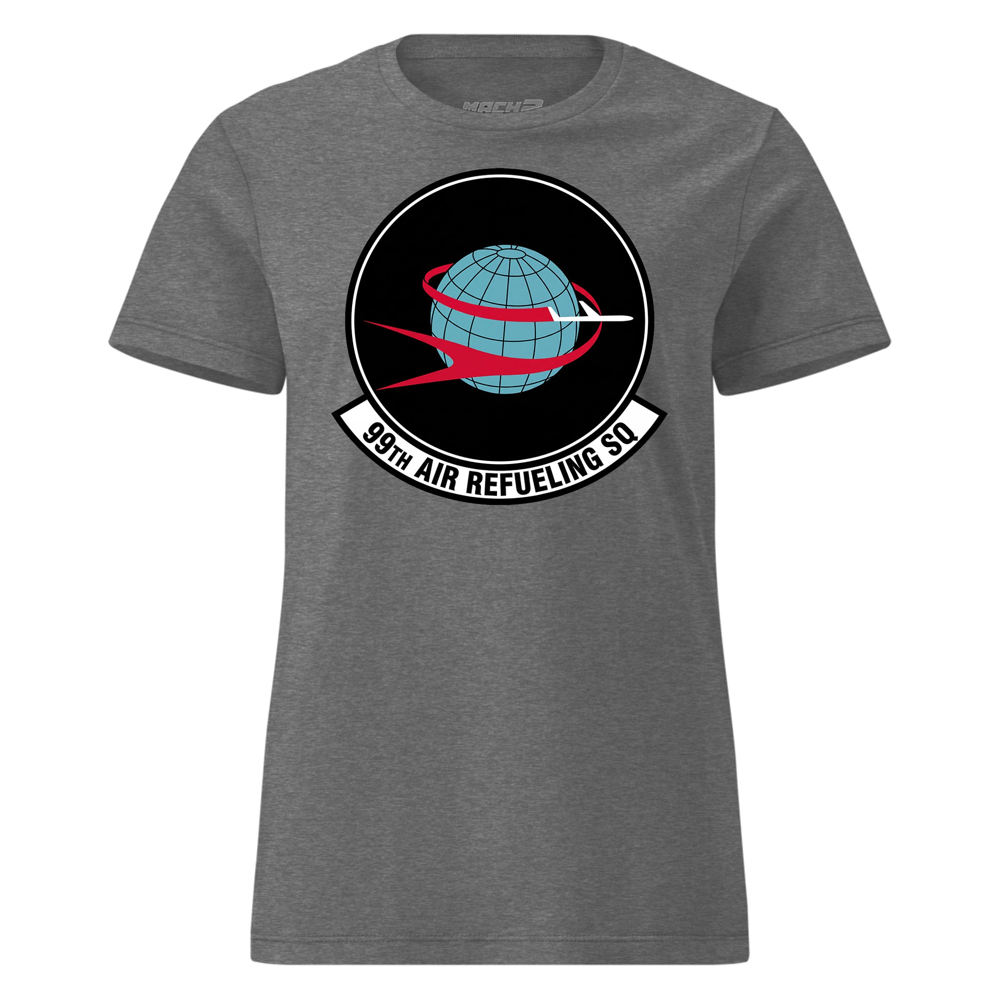Mach2 Squadron Upload | 99TH AIR REFUELING SQUADRON | Womens | Charcoal Heather | MACH-WOMENS-FRONT-CHARCOAL.jpg