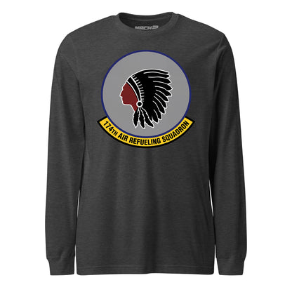 Mach2 Squadron Upload | 174TH AIR REFUELING SQUADRON | Long Sleeve | Charcoal Heather | MACH-LONG-SLEEVE-FRONT-CHARCOAL.jpg