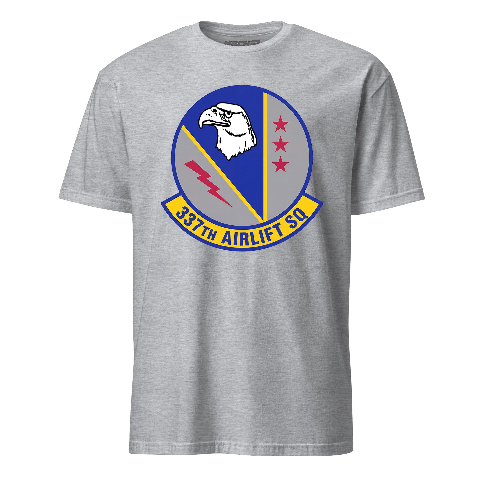 Mach2 Squadron Upload | 337TH AIRLIFT SQUADRON | T-Shirt | Heather Grey | MACH-SHORT-SLEEVE-FRONT-GREY.jpg