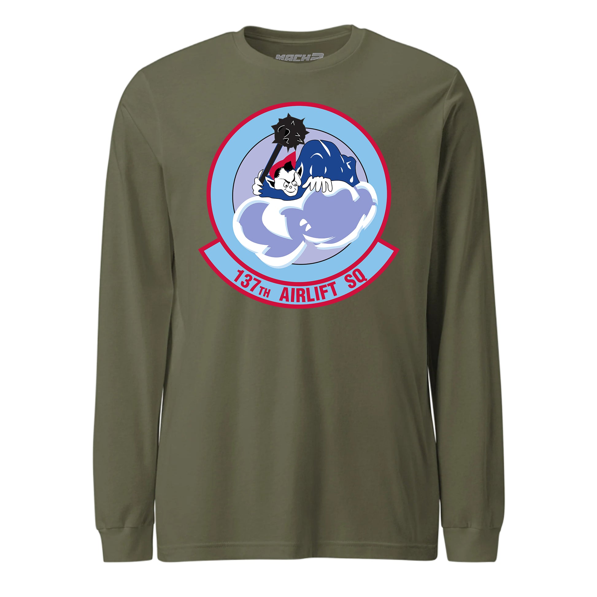 Mach2 Squadron Upload | 137TH AIRLIFT SQUADRON | Long Sleeve | OD Green | MACH-LONG-SLEEVE-FRONT-OD.jpg